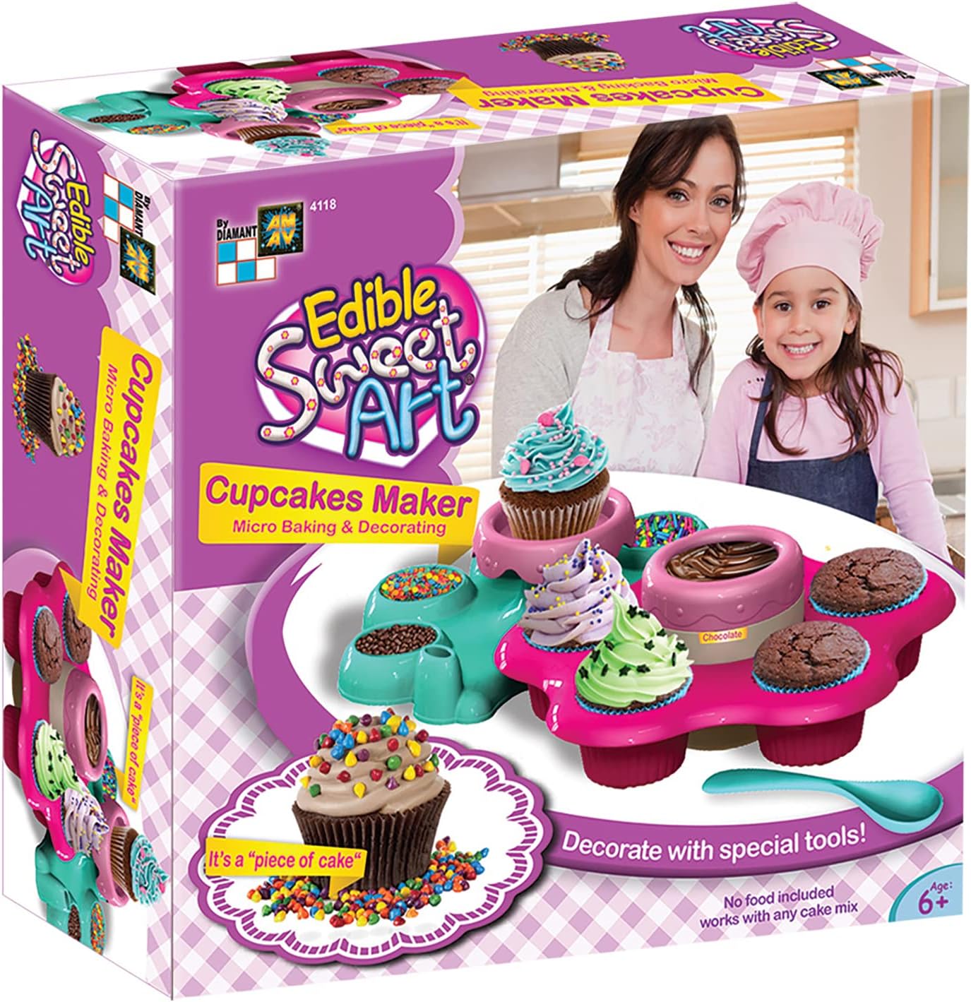 AMAV Toys Cupcake Maker Toy Activity Set Using Microwave Baking - DIY Make Your Own Delicious Treat - Edible Sweet Art