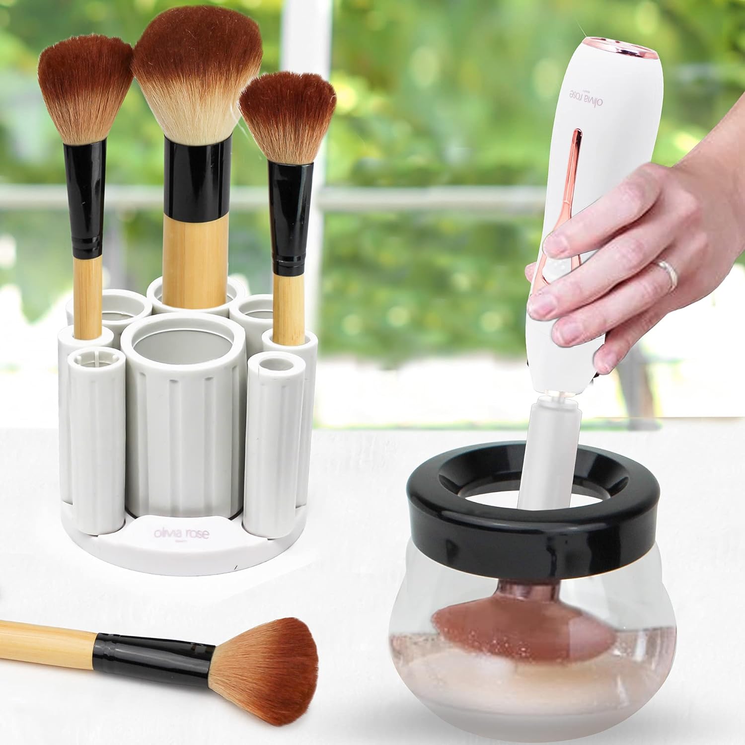Olivia Rose Electric Makeup Brush Cleaner Spinner, 6 Pack