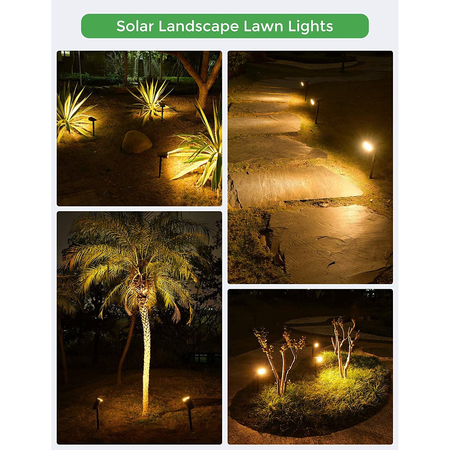 Litom Outdoor Solar Spotlights with USB Charging, 4 Pack