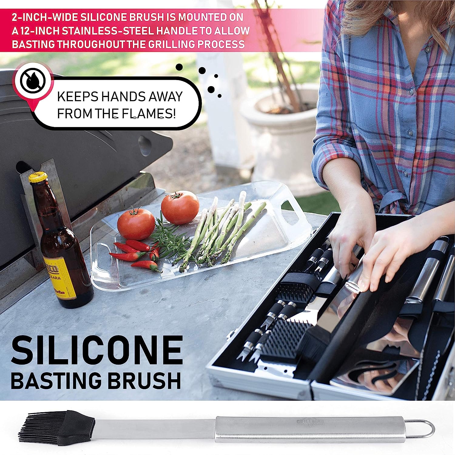 Grill Tool Set - 13 Piece - Barbecue BBQ Grill Accessories and Tools - Includes Utensil Holder | Great Birthday Gifts for Dad, Wife and Fathers Day