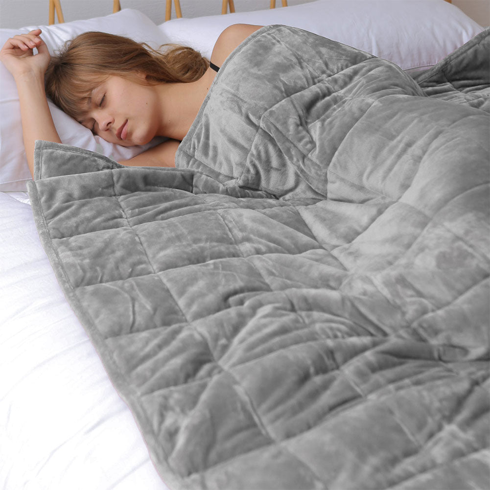 Silky Sedona House 15lb Silky Velvet Weighted Blanket, Reversible& Machine Washable Heavy Blanket ,Grey, 60X80 inch
