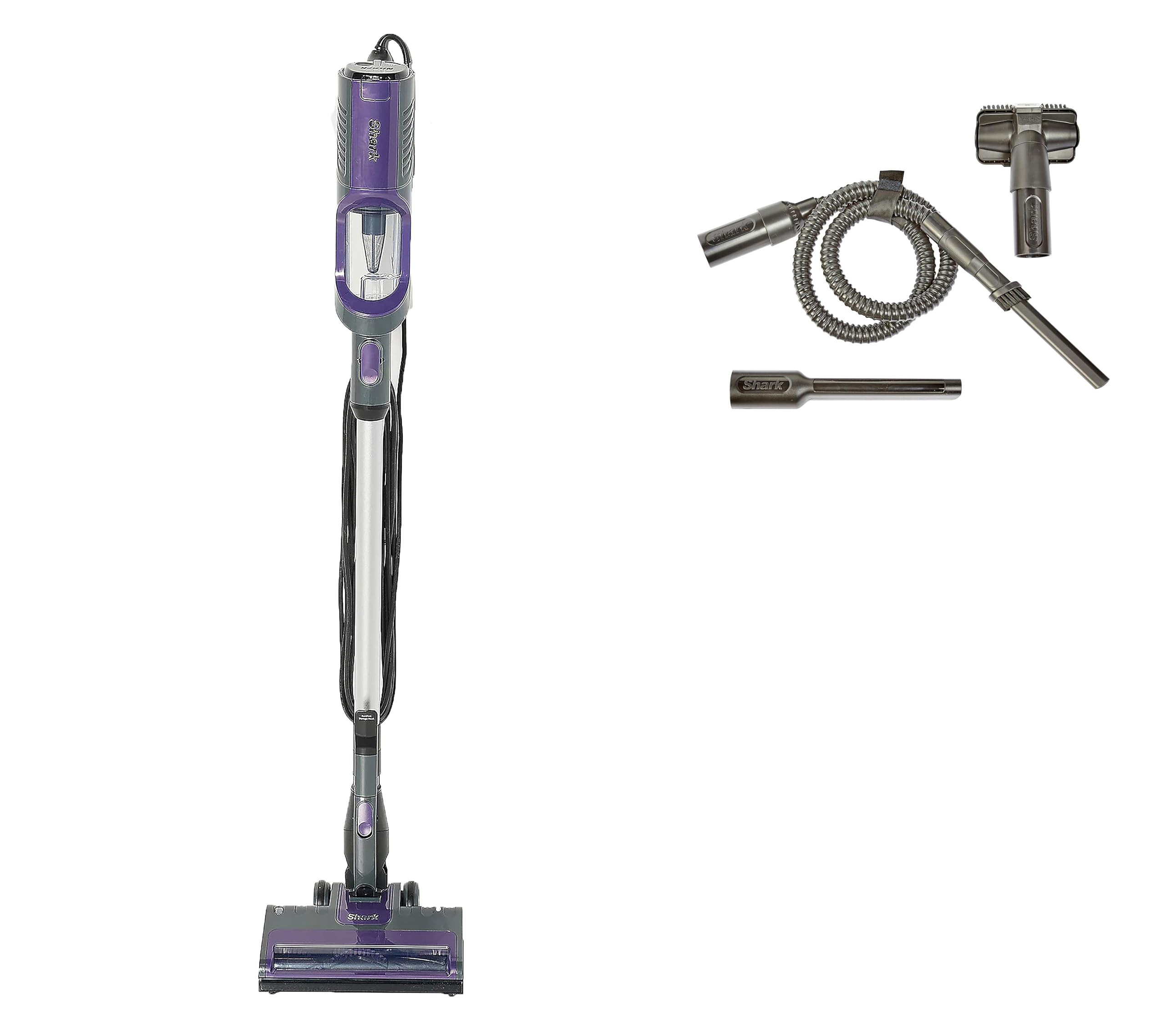 Shark QS101Q Ultralight HyperVelocity Corded Stick Vacuum, Converts to a Handheld Vacuum with Pet Multi-Tool, Crevice Tool, and Precision Duster, Purple (Renewed)