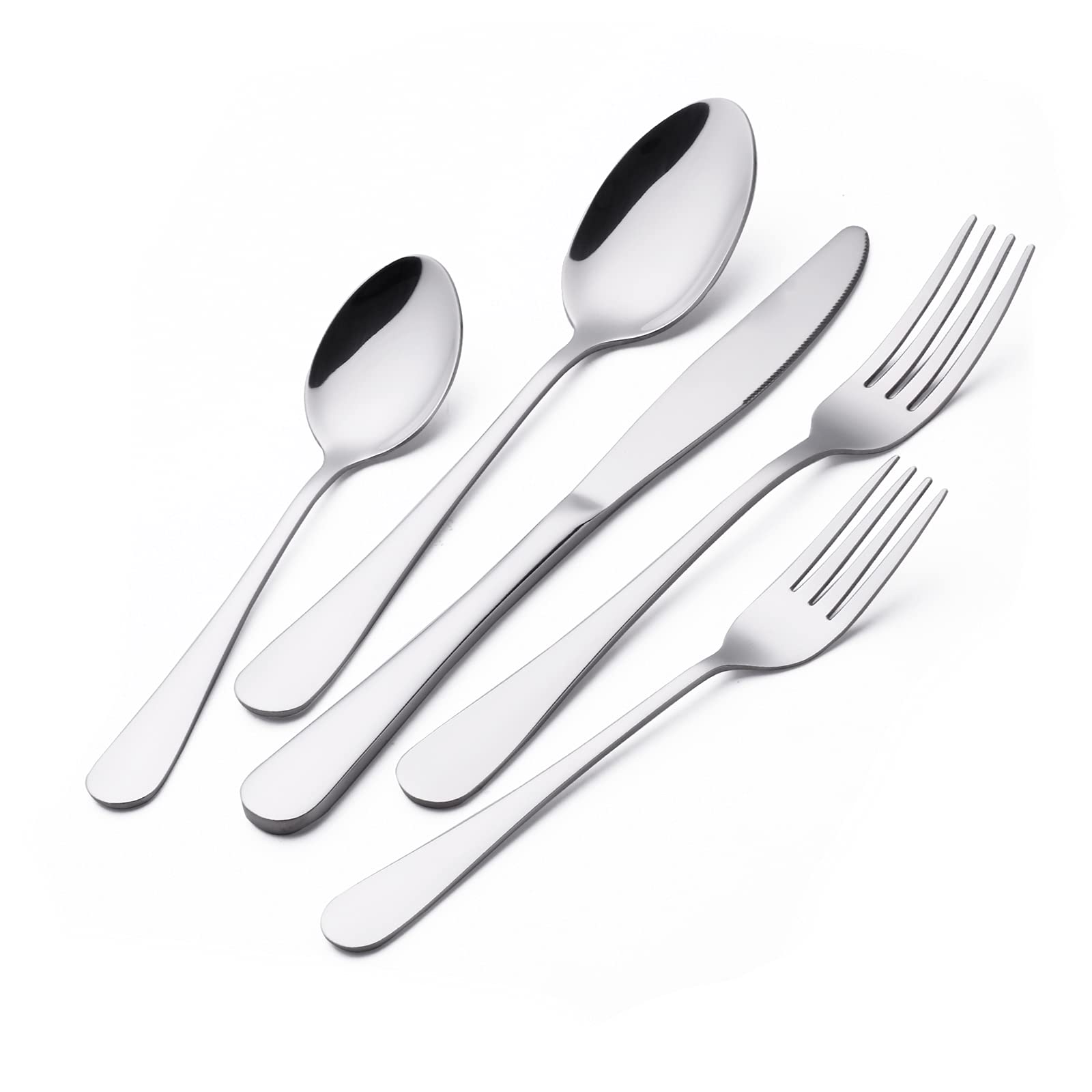 20-Piece Flatware Set, Restaurant Silverware Utensils Service for 4, Stainless Steel Home Tableware Cutlery, Dishwasher Safe