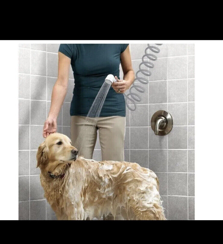 Rinse Ace Snap N Spray Detachable Shower Sprayer, White, 8ft Coiled Hose
