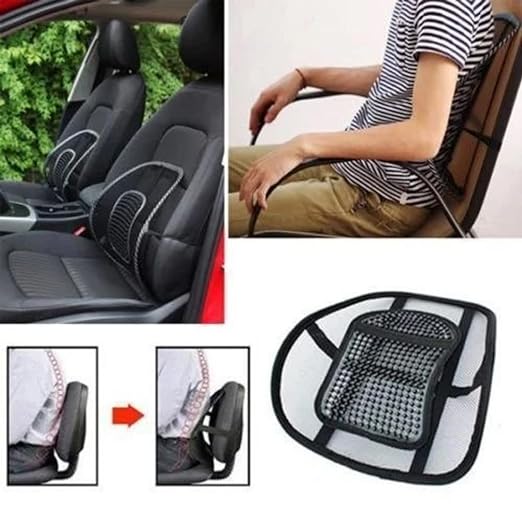 Koga, Comfortable Adjustable Breathable Cool Black Mesh Lumbar Back Support Fit All Types Office Chair Car Seat