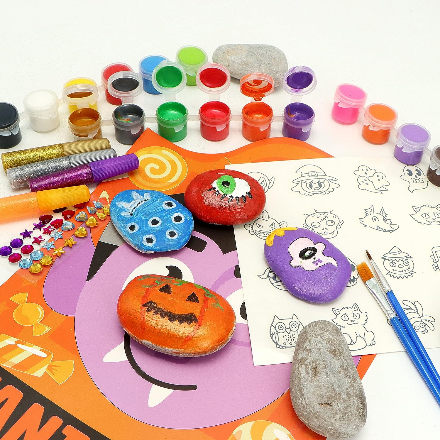 Joyin Klever Kits Halloween Rock Painting Kit for Kids, 2 Pack