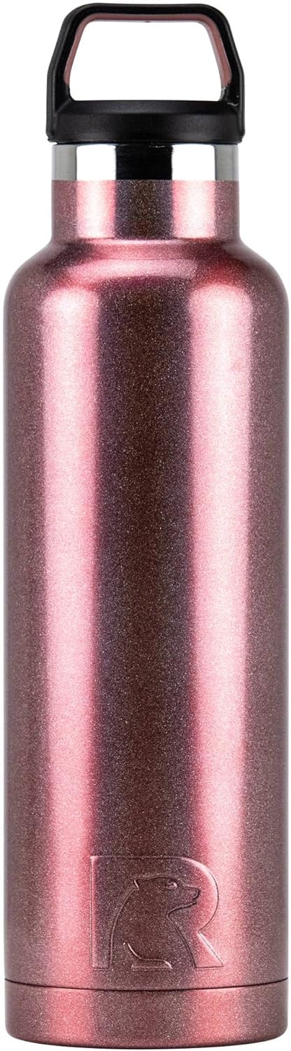 RTIC 20 oz Vacuum Insulated Water Bottle, Stainless Steel Metal, Double Wall, BPA Free, for Hot and Cold Drinks, Lava 20 oz Lava