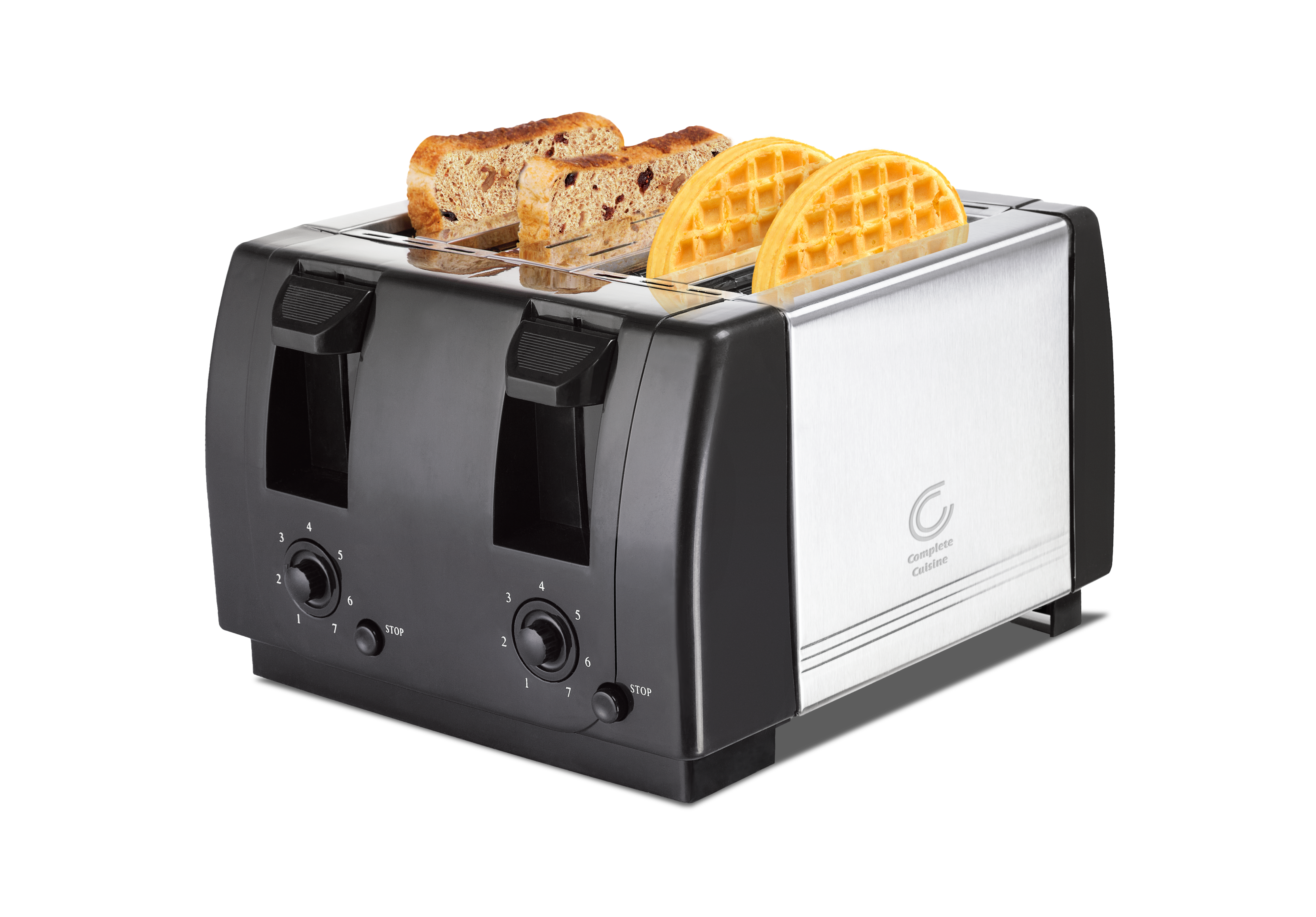 Complete Cuisine 4 Slice Family Size Toaster, Stainless Steel