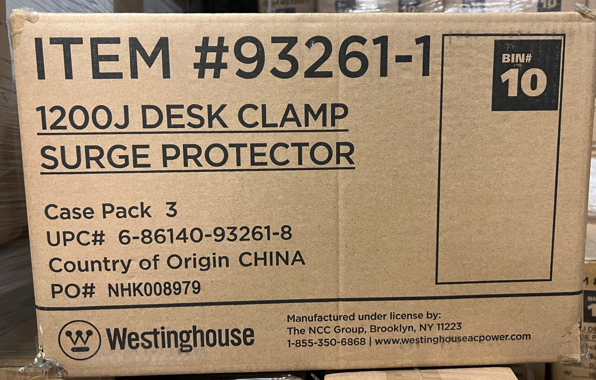 Westinghouse 1200J Desk Clamp USB Surge Protector