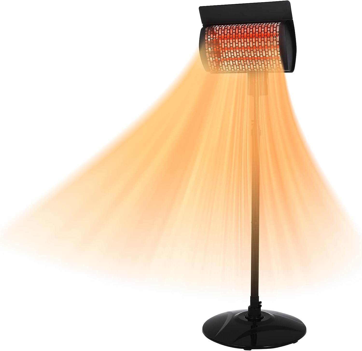Sunday Living Outdoor Patio Heater, Electric Outdoor Heater, 1500W Outdoor Space Heater with Digital Panel,12H timer, Adjustable Height Electric Patio Heater