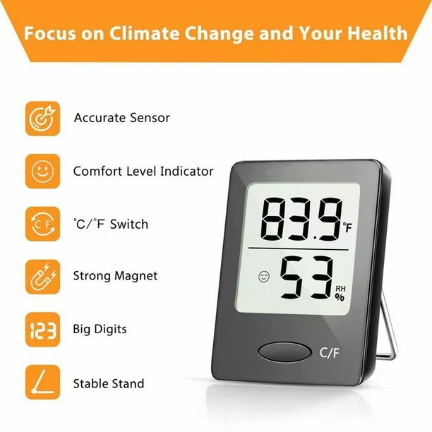 Habor Digital Hygrometer Indoor Thermometer & Humidity Gauge Indicator, 2 Pack