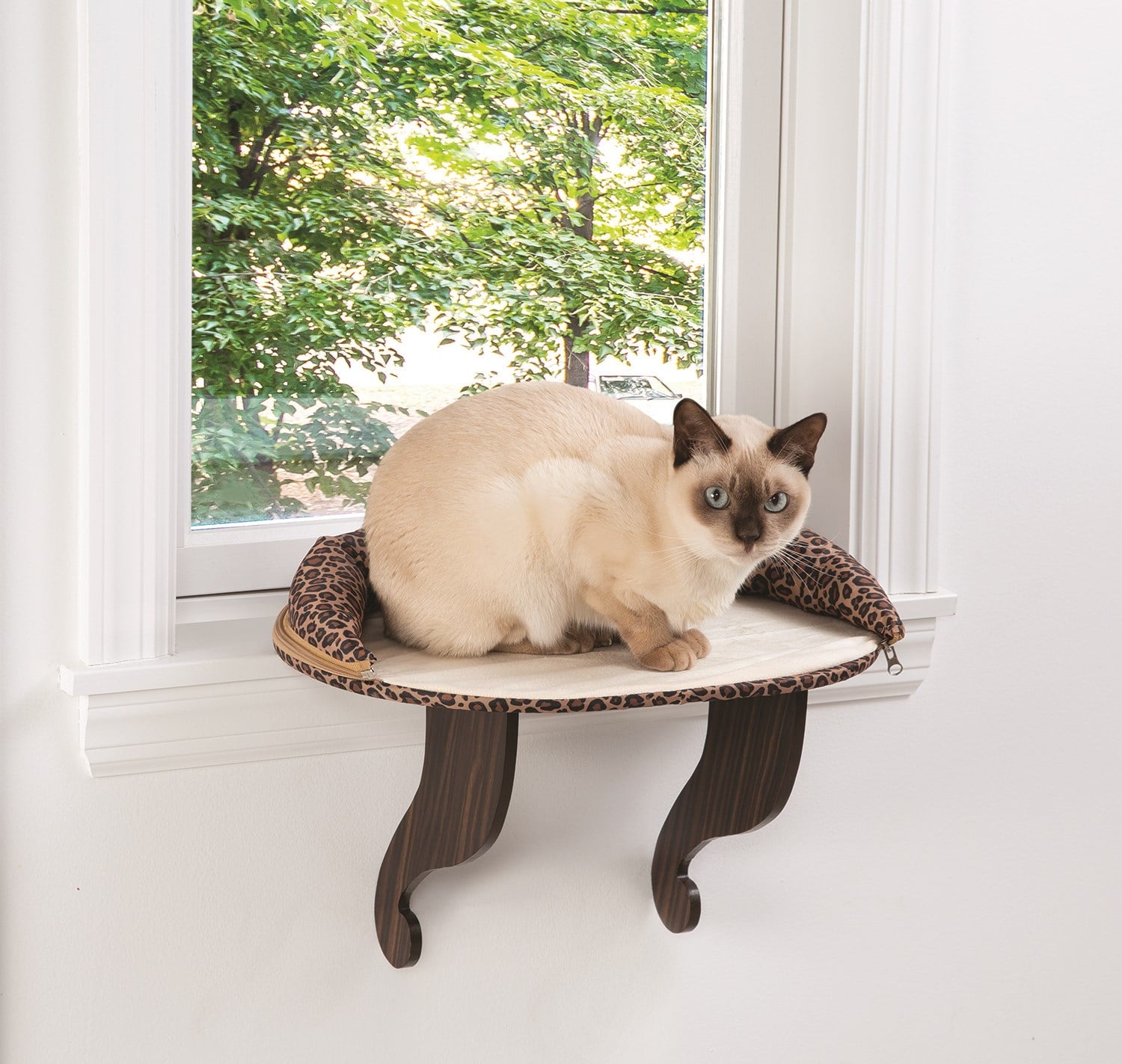 ETNA Products- Leopard Print Bolster Cat Window Perch