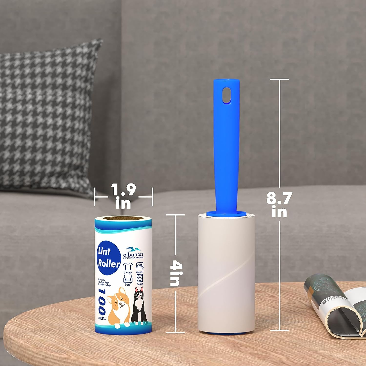 : 	Lint Rollers for Pet Hair Extra Sticky, 800 Sheets (8 Rollers) Mega Value Set Lint Roller with 2 Upgraded Handles