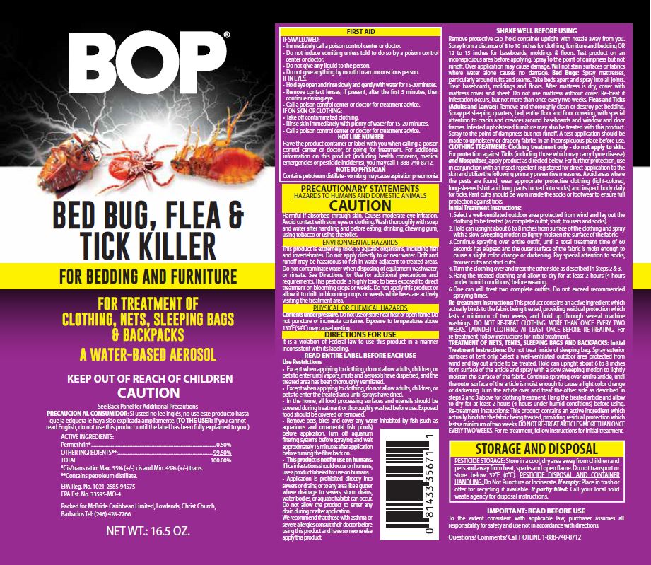 Bop 16.5 oz Insecticide, Flea Bed Bug & Tick Killer, 12 Pack