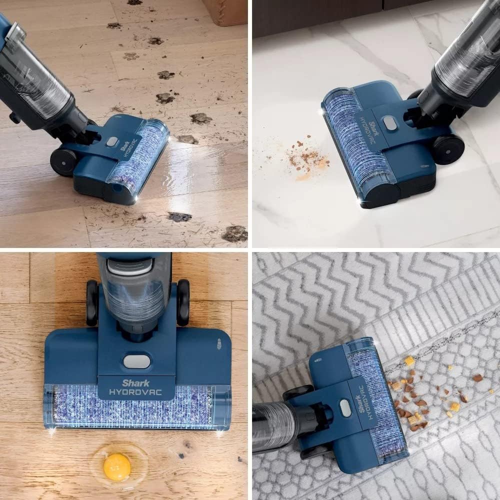 Restored SHARK WD101 HydroVac XL 3-in-1 Vacuum, Mop & Self-Cleaning System for Multi-Surface Cleaning, Perfect Hardwood, Tile, Marble, Area Rug More, Corded, No Solution Included*, Navy (Factory Refurbished)