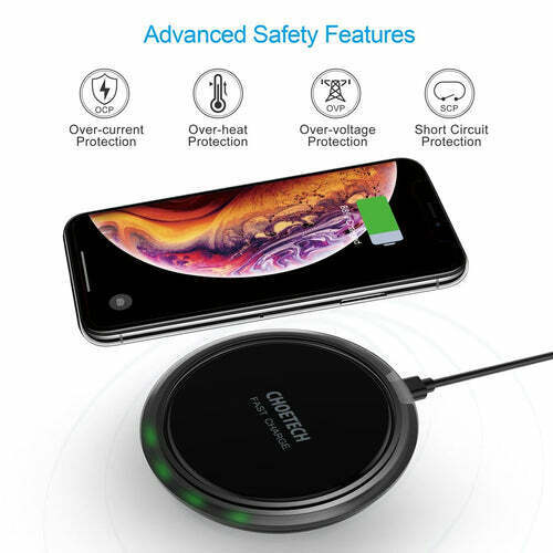Choetech Qi Certified 7.5W Fast Wireless Charger, 2 Pack
