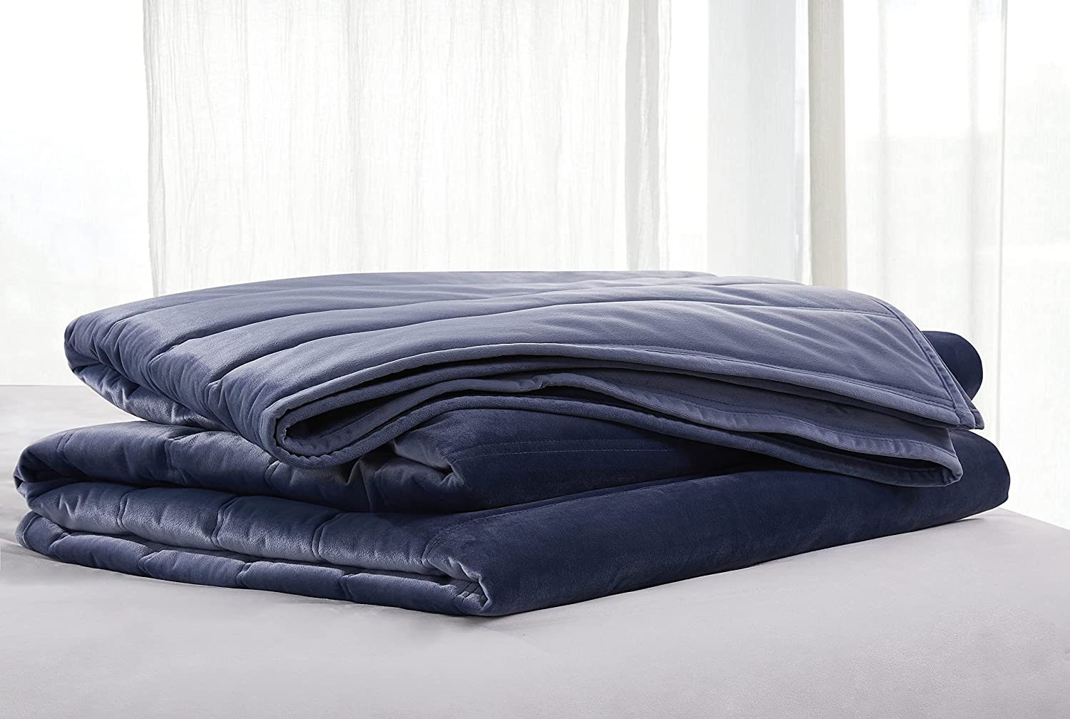 Tahari Home Ultra-Soft Quilted Velvet Bedding, Midnight Blue, King