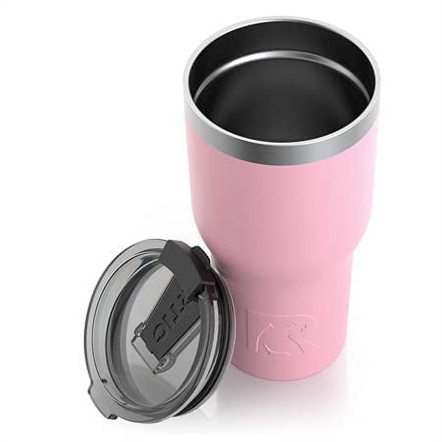 RTIC 20 oz Insulated Tumbler Stainless Steel Coffee Travel Mug with Lid, Spill Proof, Hot Beverage and Cold, Portable Thermal Cup for Car, Camping, Flamingo