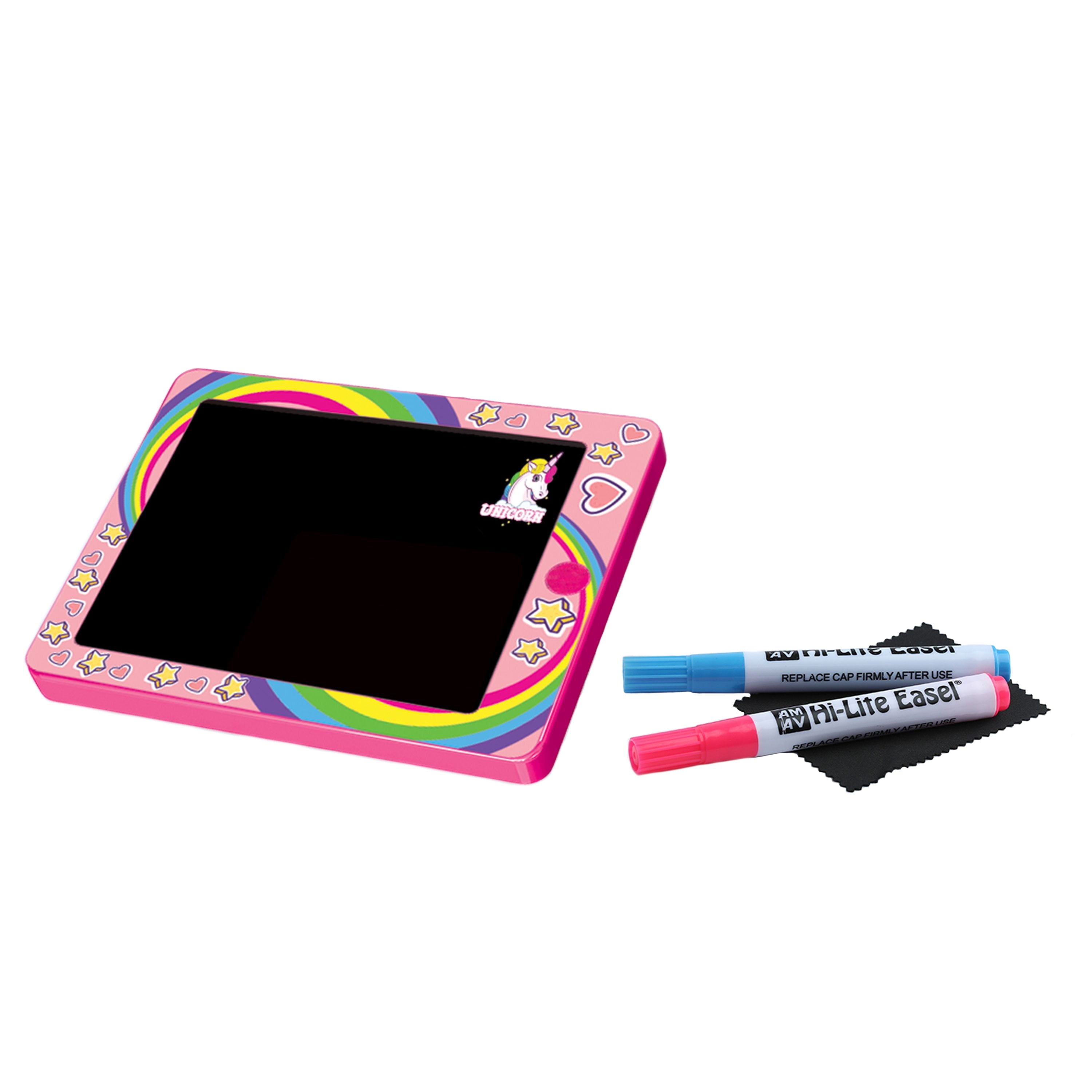 Amav Unicorn Glow Pad - Portable Unicorn Tablet-Sized Drawing Board with 2 Special Markers and Blinking Colored Lights!