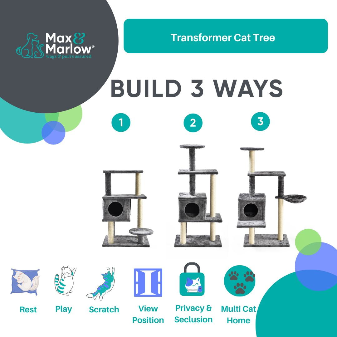 Max & Marlow 50" Multi Level 3-in-1 Cat Tree