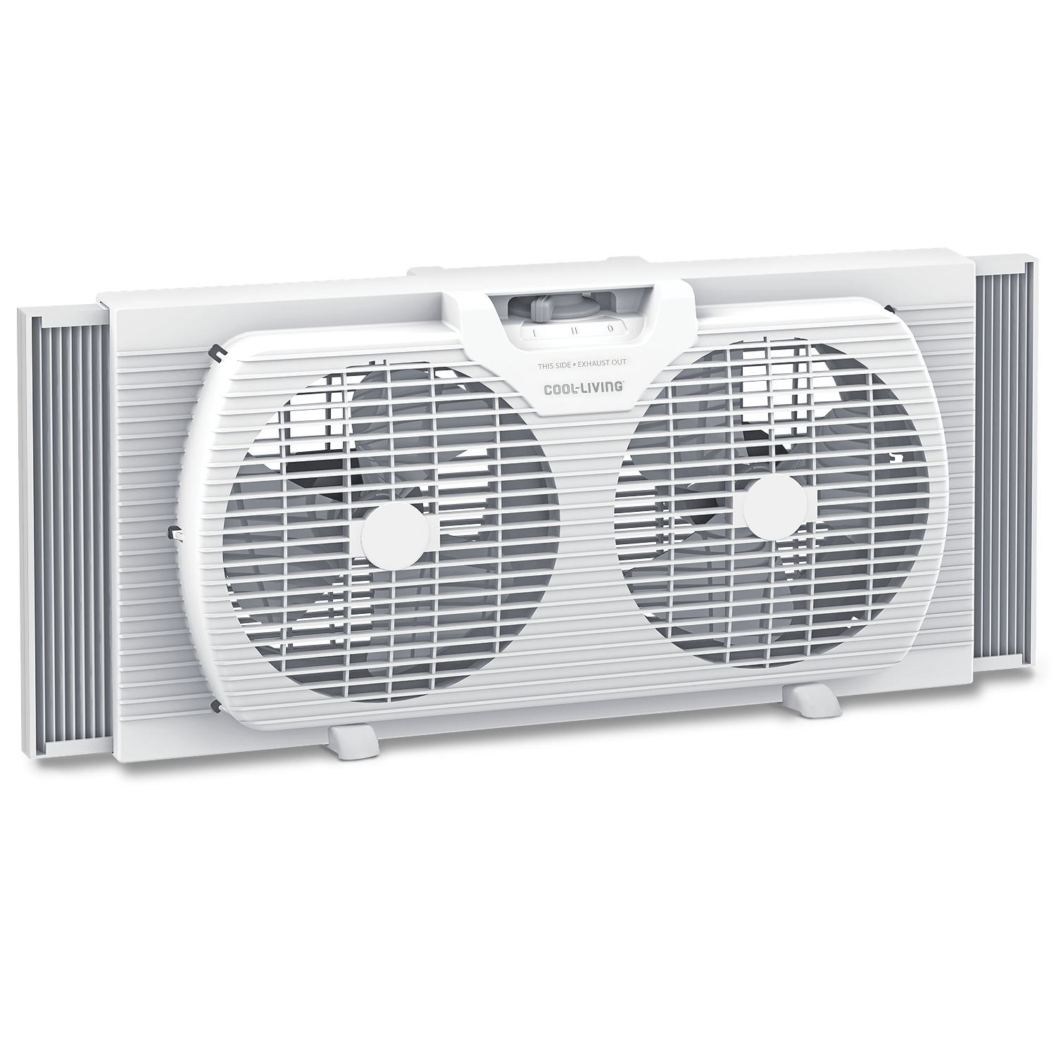9" Twin Window Fan with Reversible Airflow Control, Auto-Locking Expanders, Convenient Carry Handle and 2-Speed Fan Switch, Ideal for Home, Kitchen, Bedroom & Office
