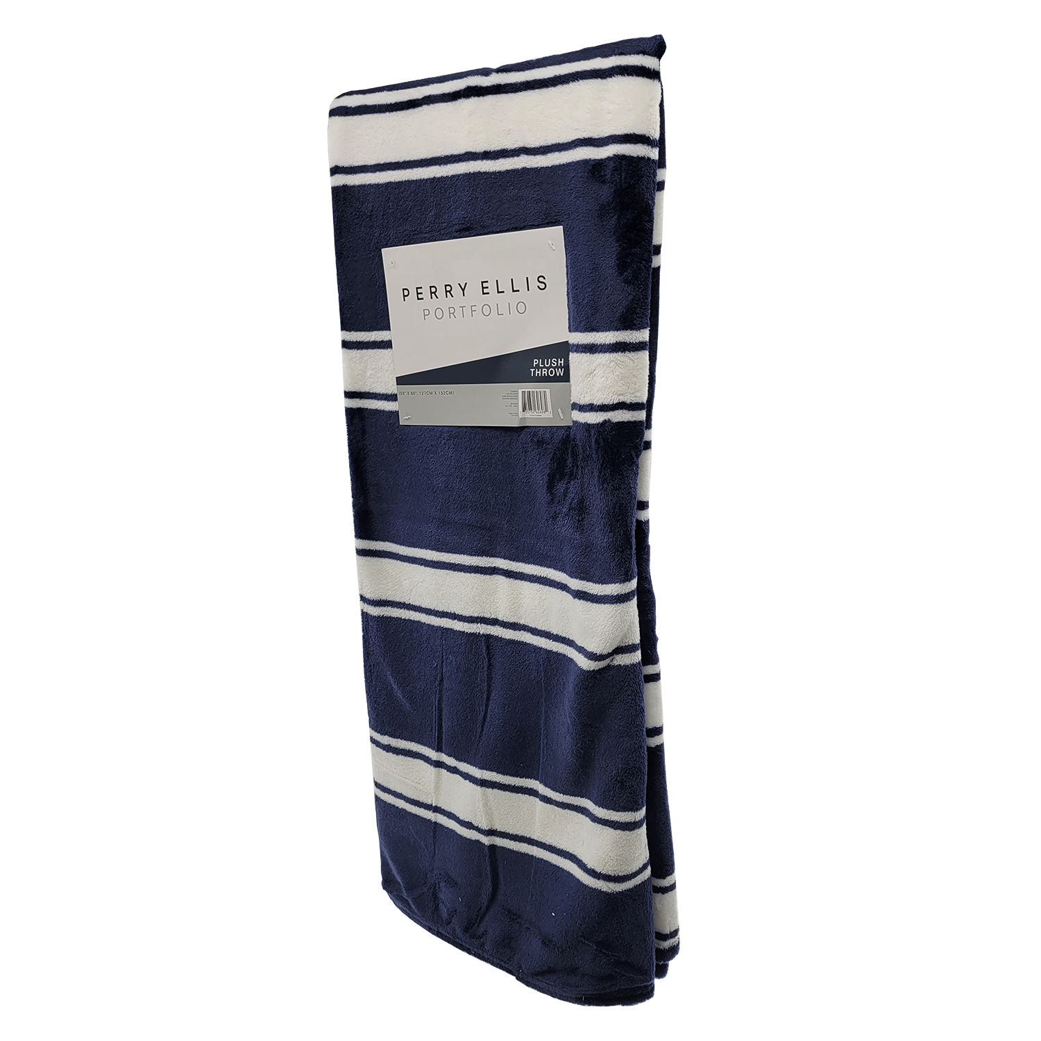 Perry Ellis Portfolio Plush Throw Navy