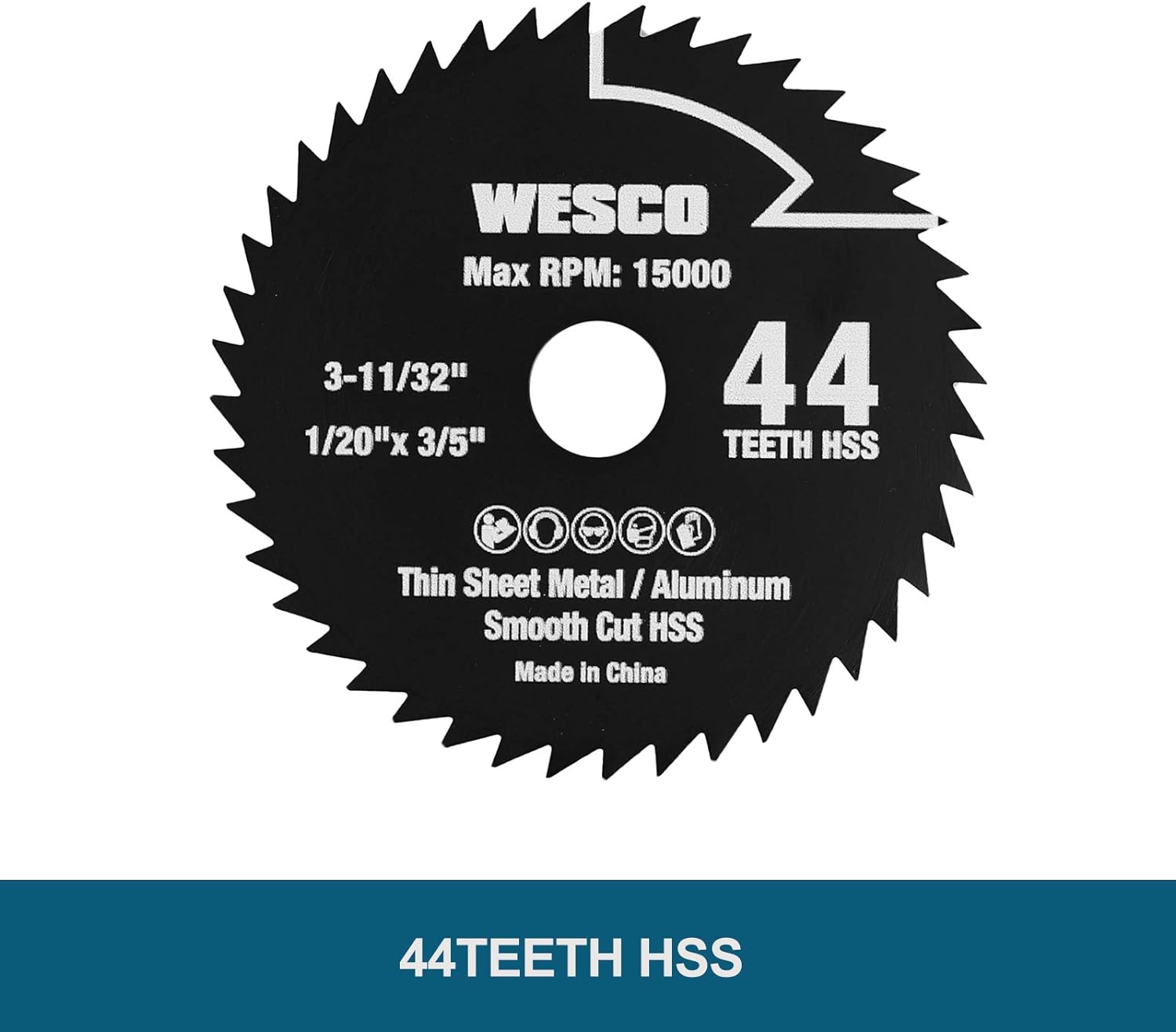 WESCO 3-3/8" Compact Circular Saw Blade Set, Arbor Size:3/5", Pack of 3-Pieces TCT/HSS/Diamond Saw Blades WS9801 for Worx WX420L & WX523L WESCO WS2978U 85mm Blade Set for Mini Saw