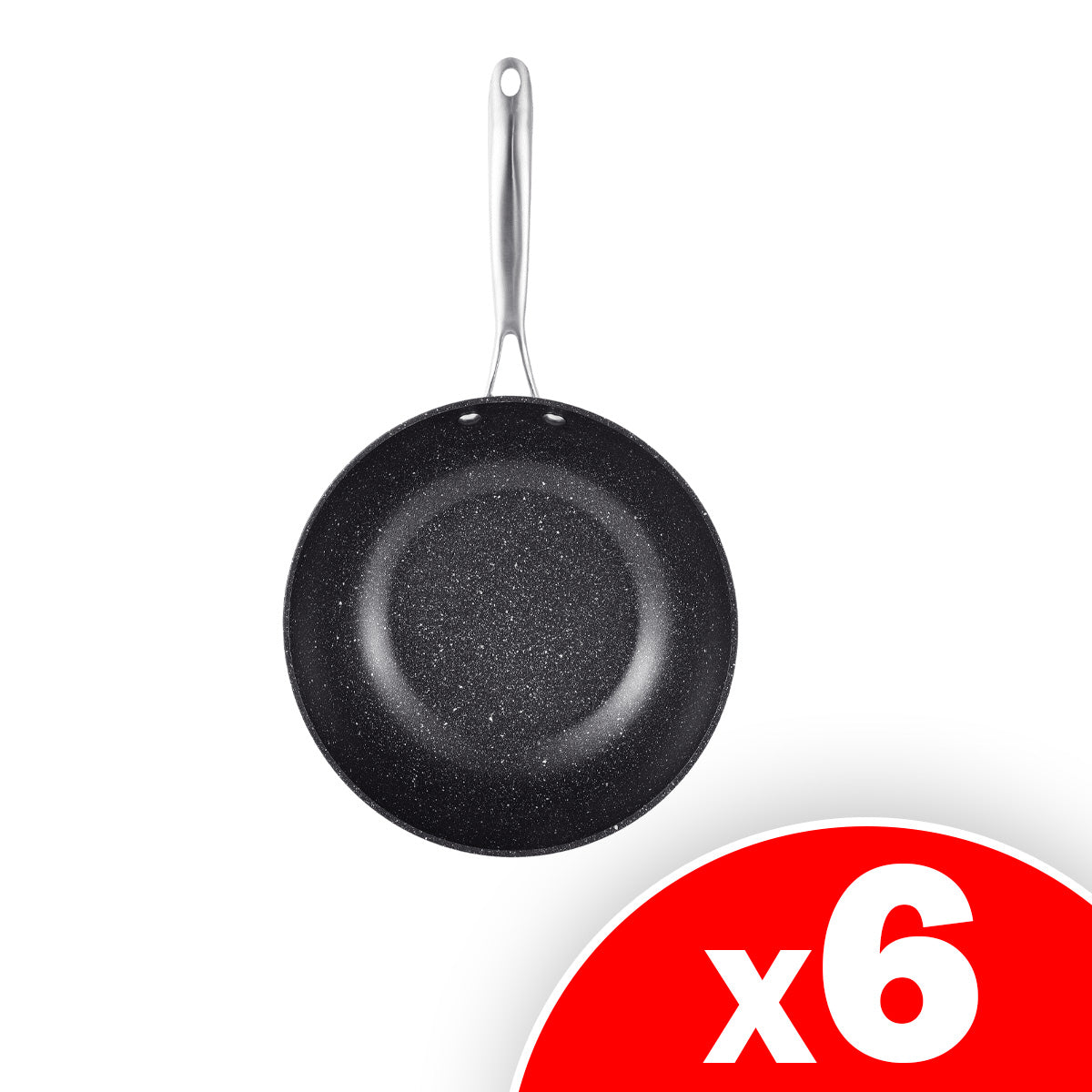 Diamond Infused Ceramic/Marble Coat 10" Scratch Resistant Frying Pan, 6 Pack