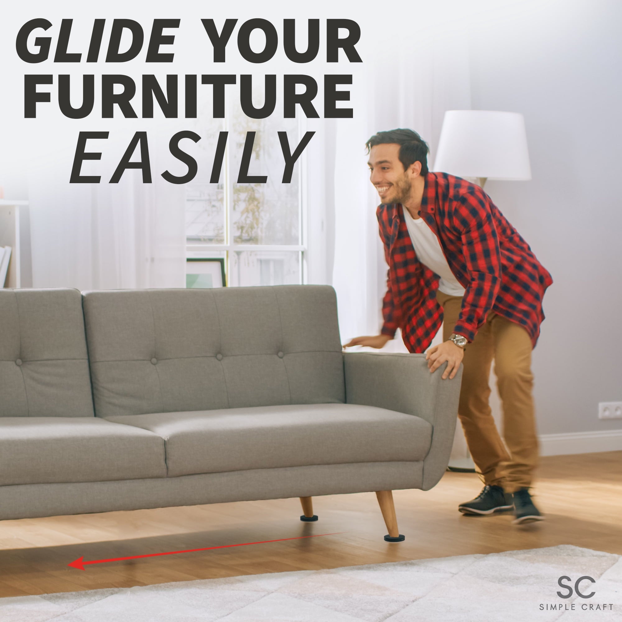 Simple Craft 16pcs Felt Furniture Sliders for Hardwood Floors 3 1/2" - Felt Pads