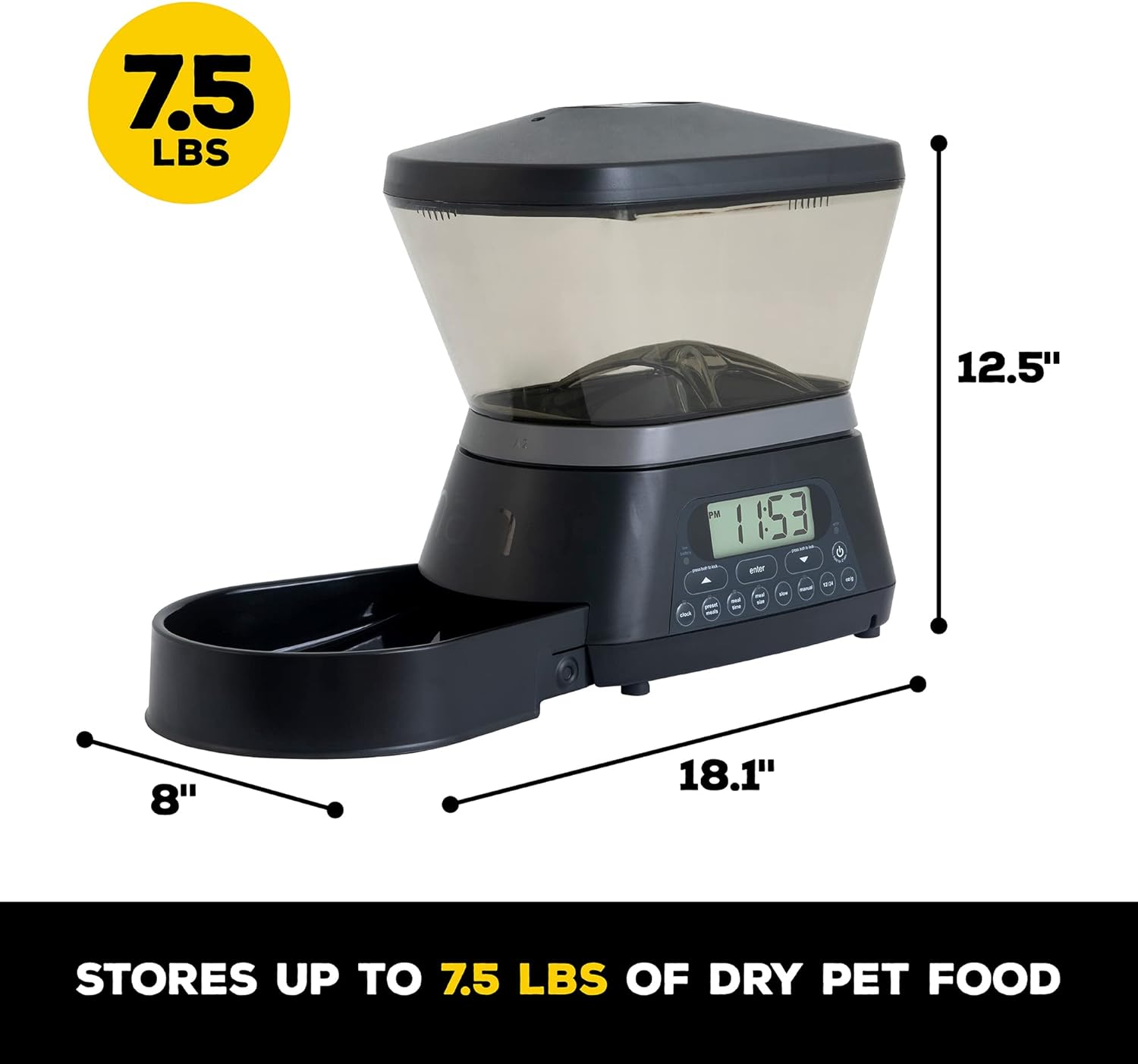 Gamma2 Nano Automatic Dog Feeder & Cat Feeder 7.5lb Cat Food or Dog Food Storage Capacity