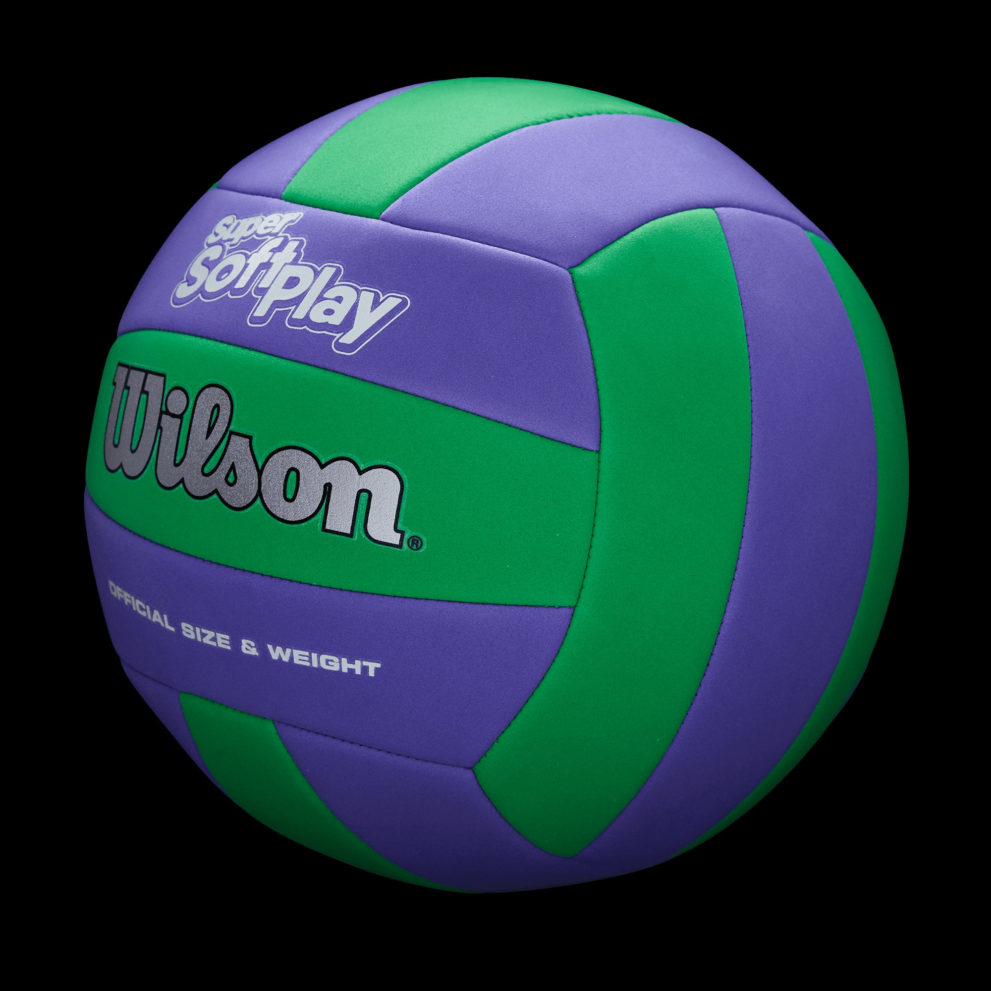 Wilson Super Soft Play Volleyball Official Size, Green and Purple