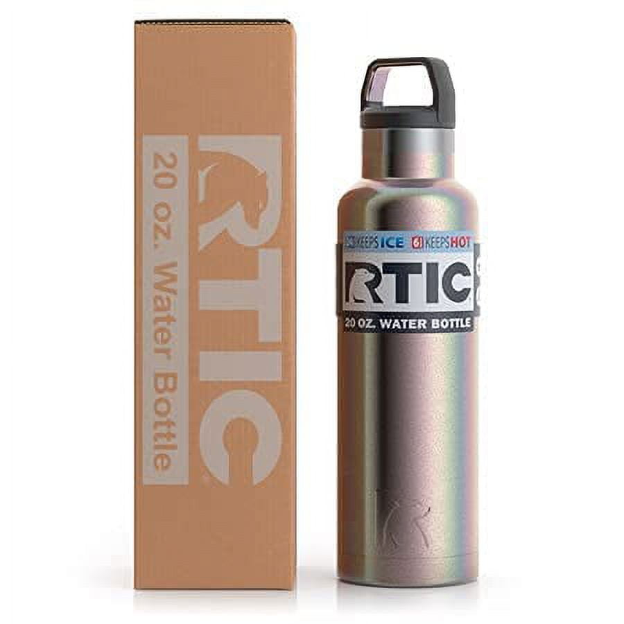 RTIC 20 oz Vacuum Insulated Water Bottle, Metal Stainless Steel Double Wall Insulation, BPA Free Reusable, Leak-Proof Thermos Flask for Hot and Cold Drinks, Travel, Sports, Camping, Twilight