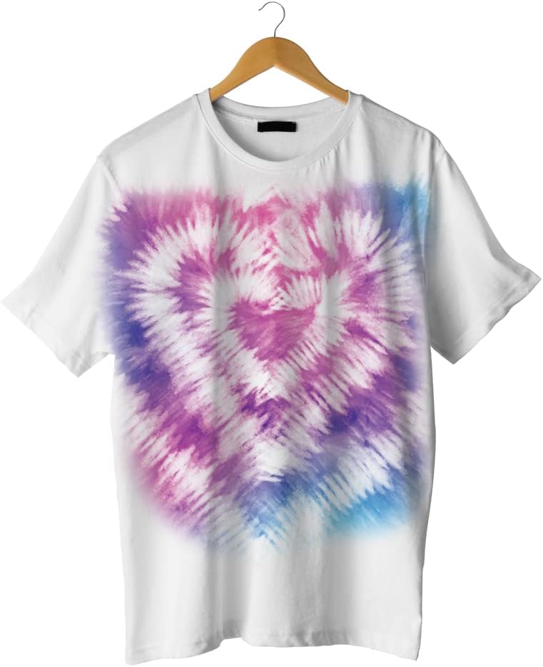AMAV Toys Create Your own Trendy tie-dye Hearts Pattern on t-Shirts, Bags, and Any Fabric, Age 6+