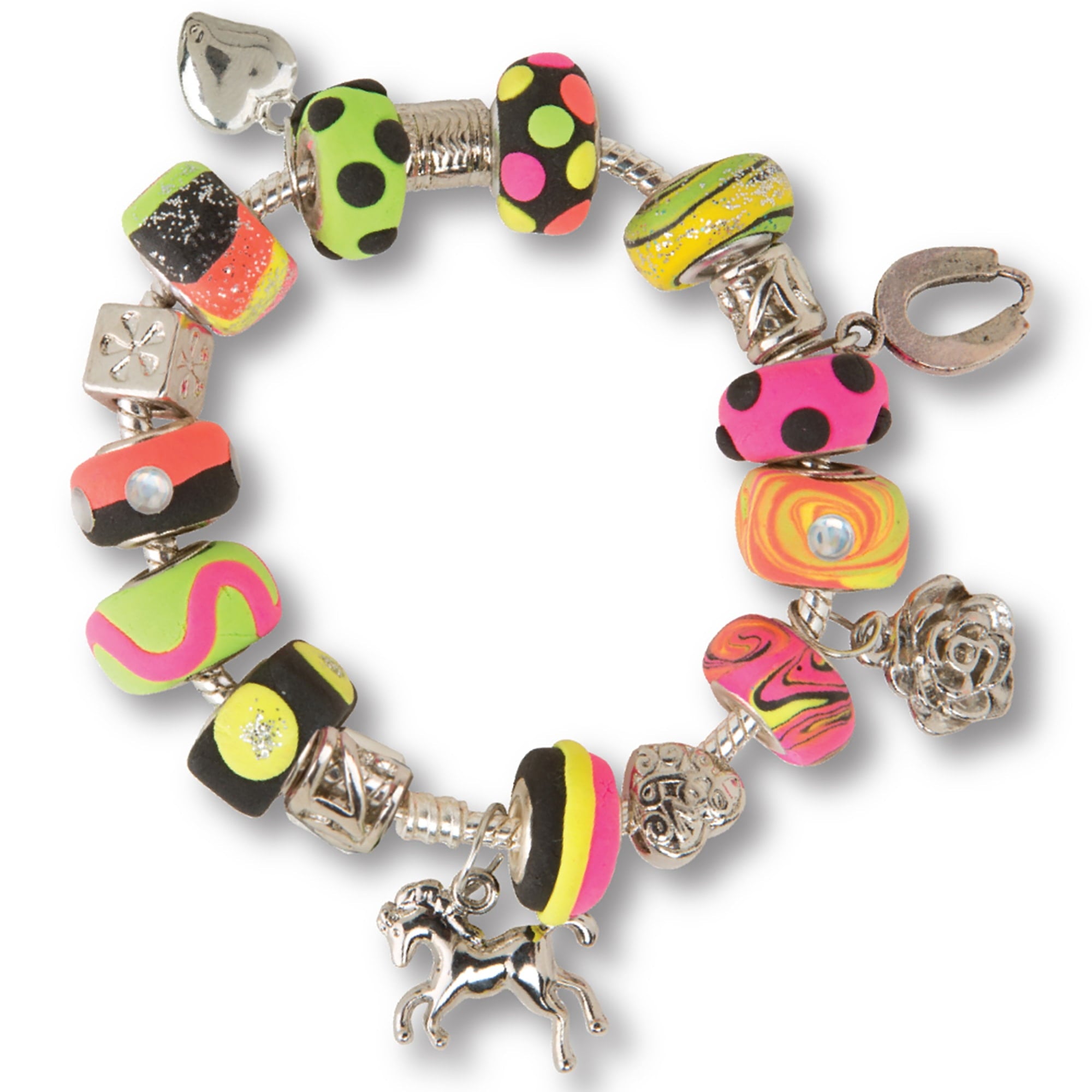 Amav Fashion Time Cool Charm Bracelets,Make Beads from Air-Dry Dough to Create Your Personalized Charm Bracelet, Children Ages 6 Years and Up