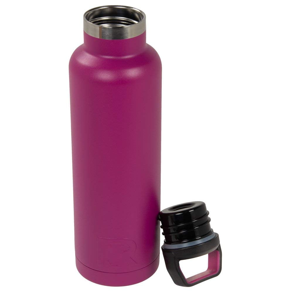 RTIC 20 oz Vacuum Insulated Water Bottle, Stainless Steel Double Wall Insulation, BPA Free Reusable, Leak-Proof Thermos Flask for Hot and Cold Drinks, Travel, Sports, Camping, Very Berry