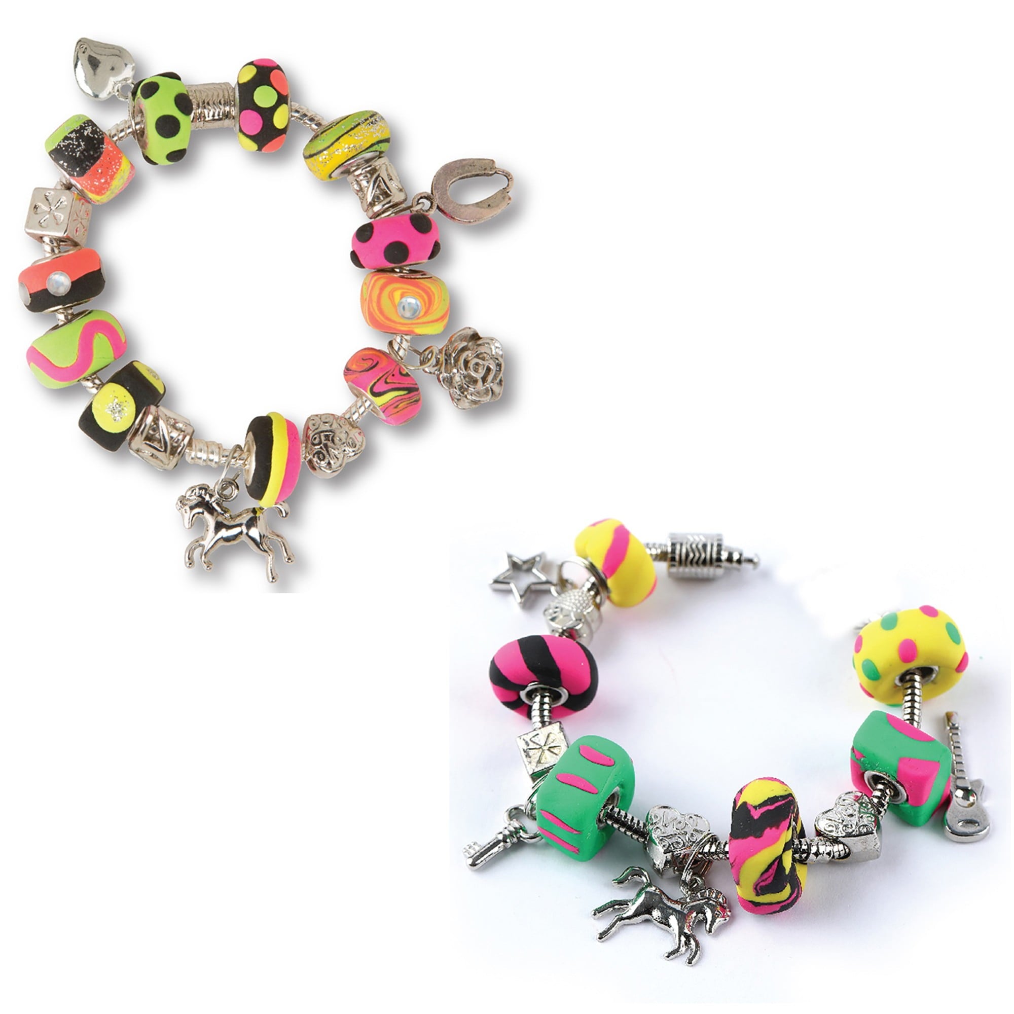 Amav Fashion Time Cool Charm Bracelets,Make Beads from Air-Dry Dough to Create Your Personalized Charm Bracelet, Children Ages 6 Years and Up