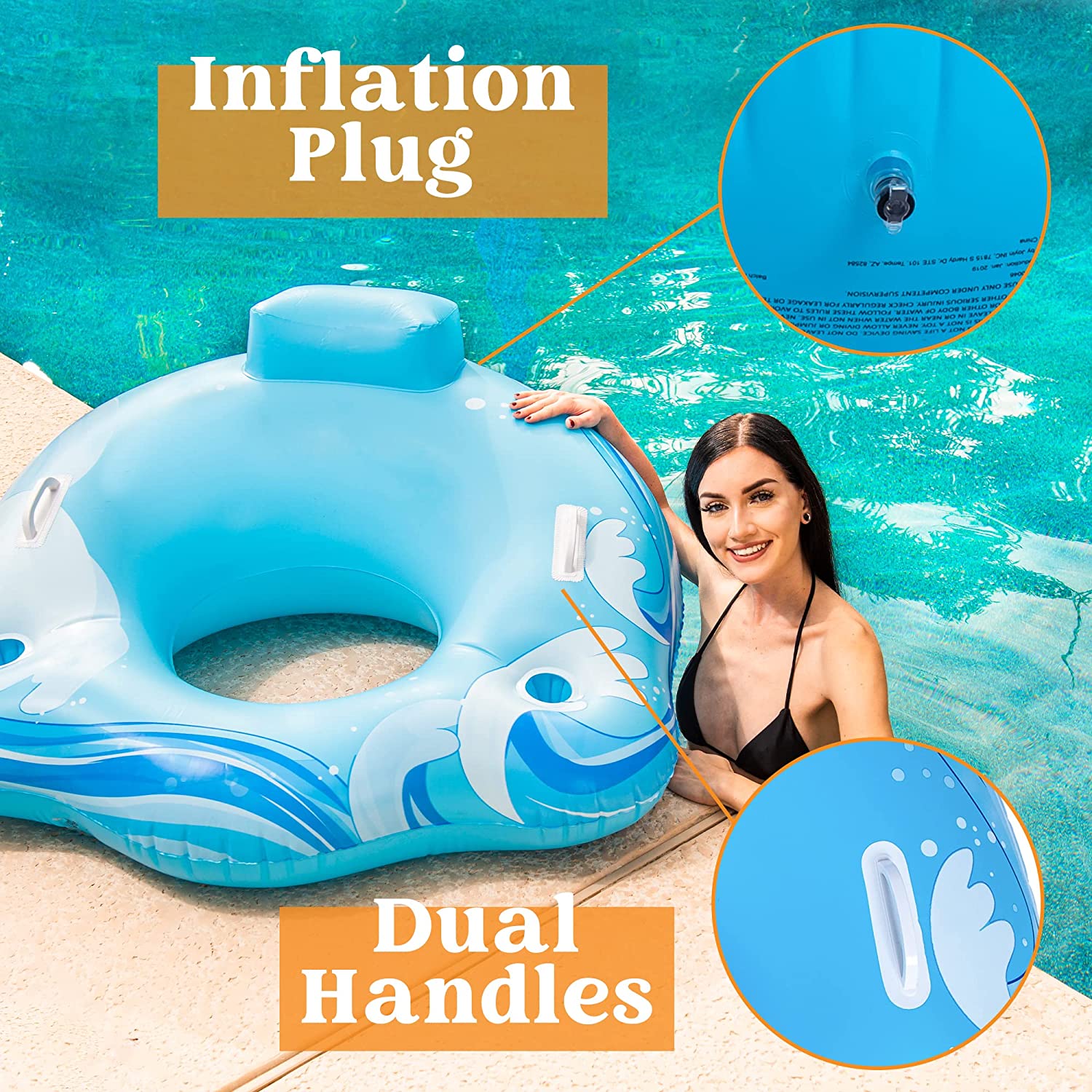 JOYIN Inflatable Pool Lounger, Pool Float for Swimming Pool Party Decorations, Inflated Size 44 x 42