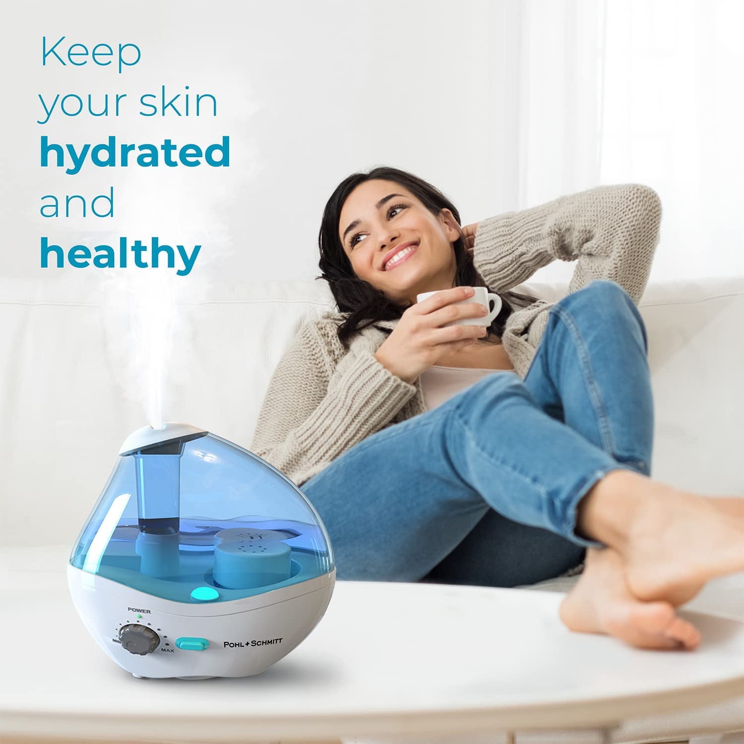 Pohl+Schmitt Ultrasonic Humidifier with Nightlight and Auto-Shut Off