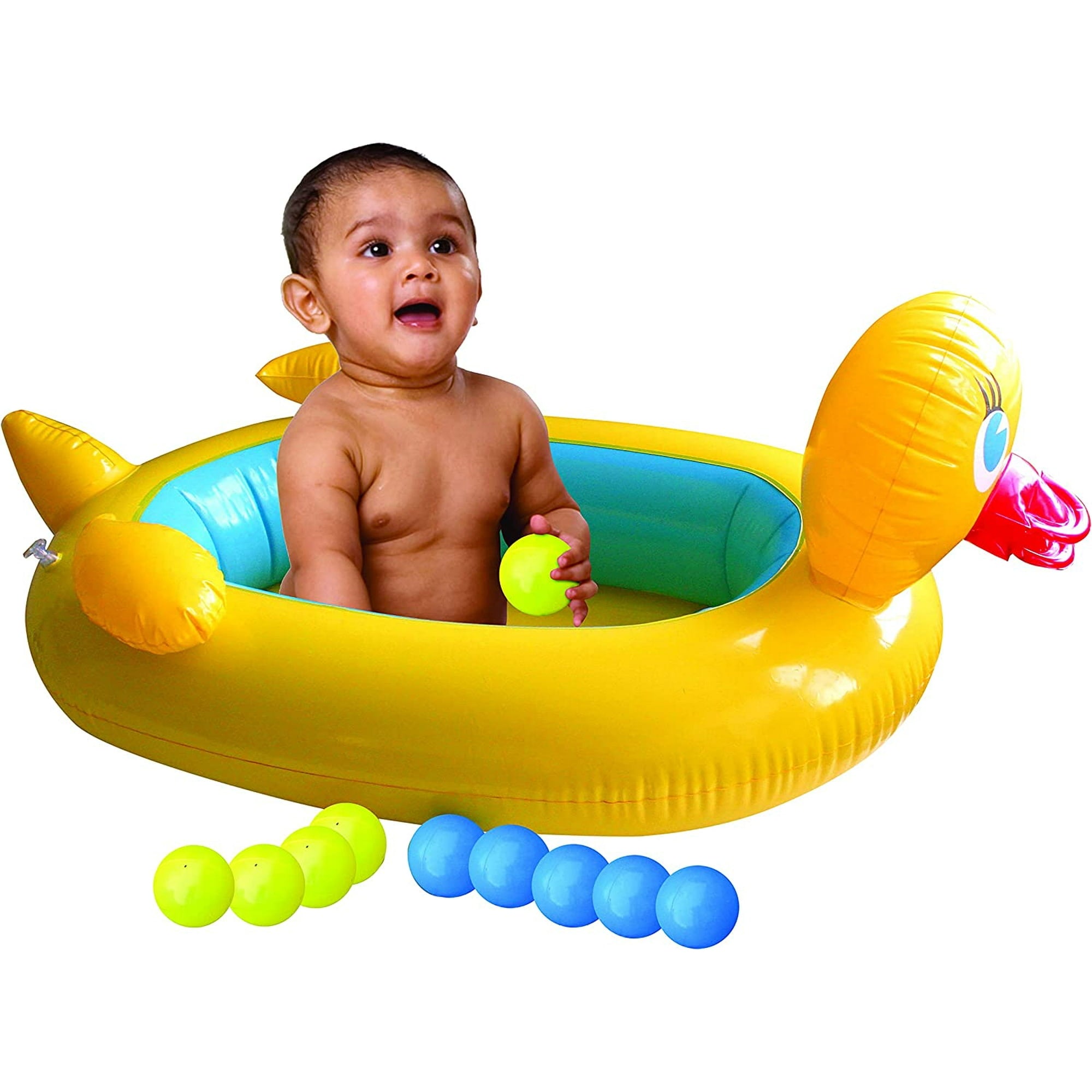 ETNA TOYS - Inflatable Duck Kiddie Pool for Toddlers with 10 Floating Balls - Baby Inflatable Mini Pool- Cute Baby Pool for Indoor and Outdoor Use - Deflates and Folds Easily
