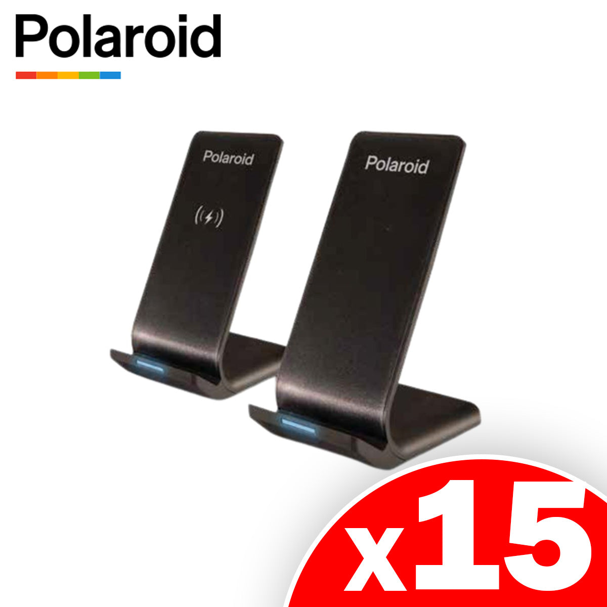 Polaroid Fast Wireless Charging Stand, 15 Packs of 2