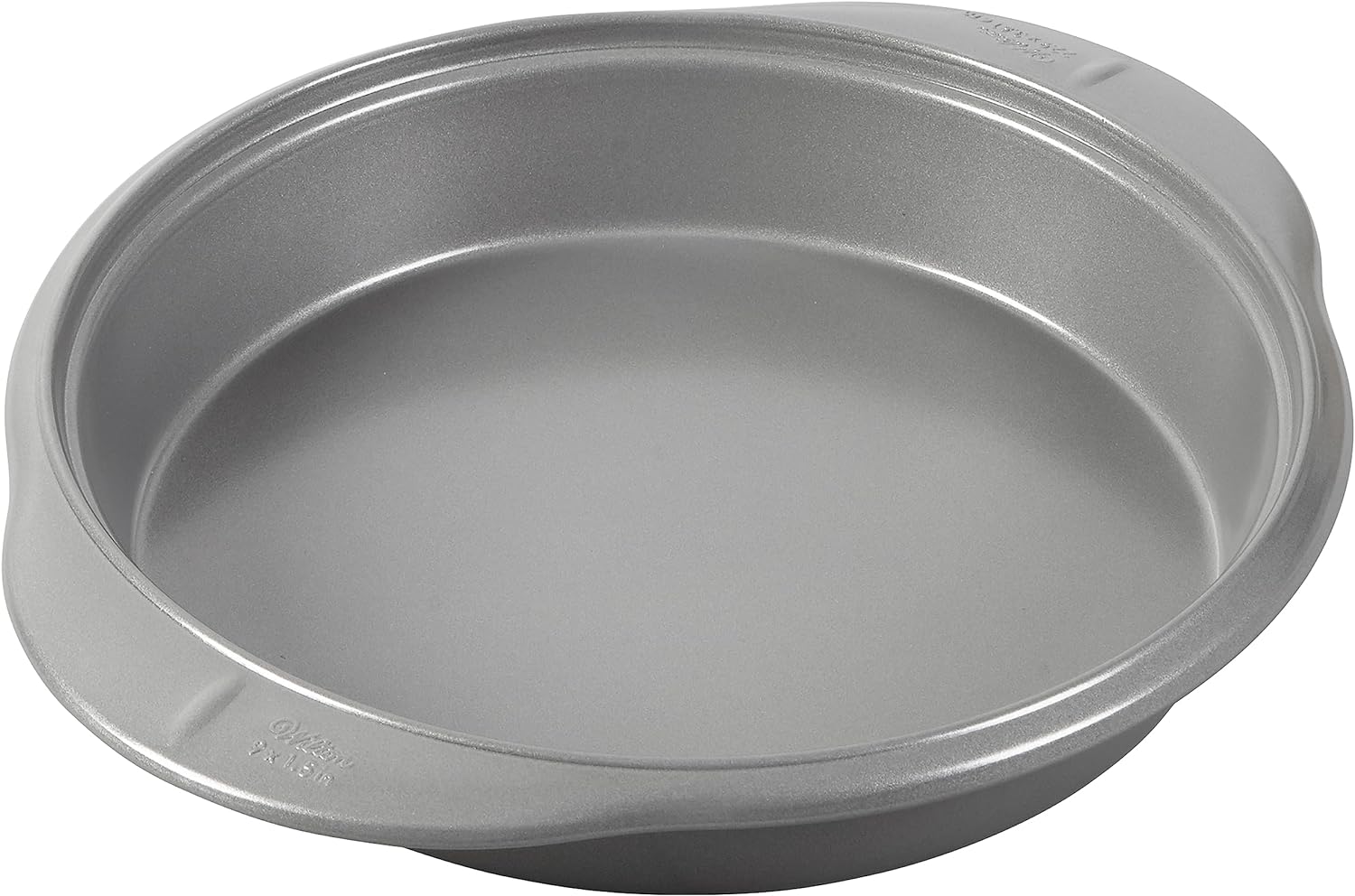 Wilton Ever-Glide Non-Stick Round Pan - Bake Delicious Cinnamon Rolls, Coffee Cake, Round Cakes or Quiches, Handles for Easy Grip, Steel, 9 x 1. 5-Inches
