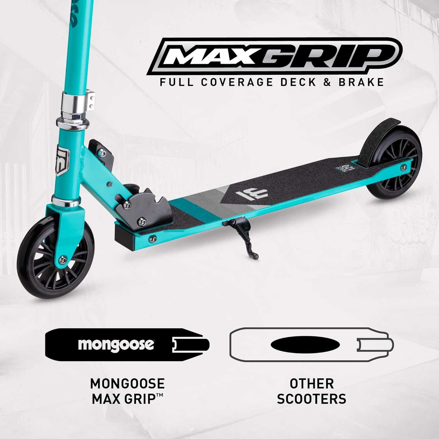Mongoose Folding Trace Youth Kick Scooter,Teal