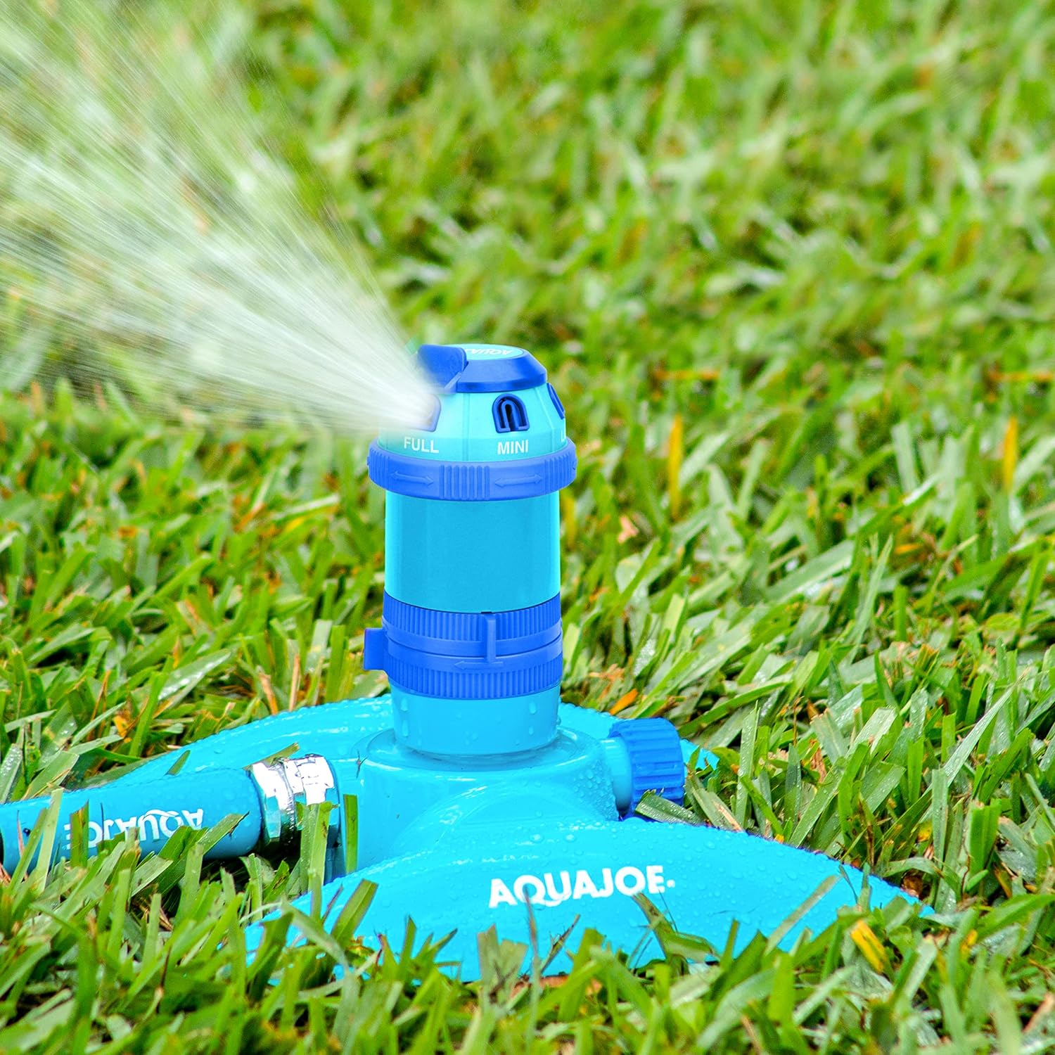 Aqua Joe AJ-MSSBM6 6-Pattern Turbo Drive 360 Degree Sprinkler, Customizable Coverage, 6 Spray Patterns