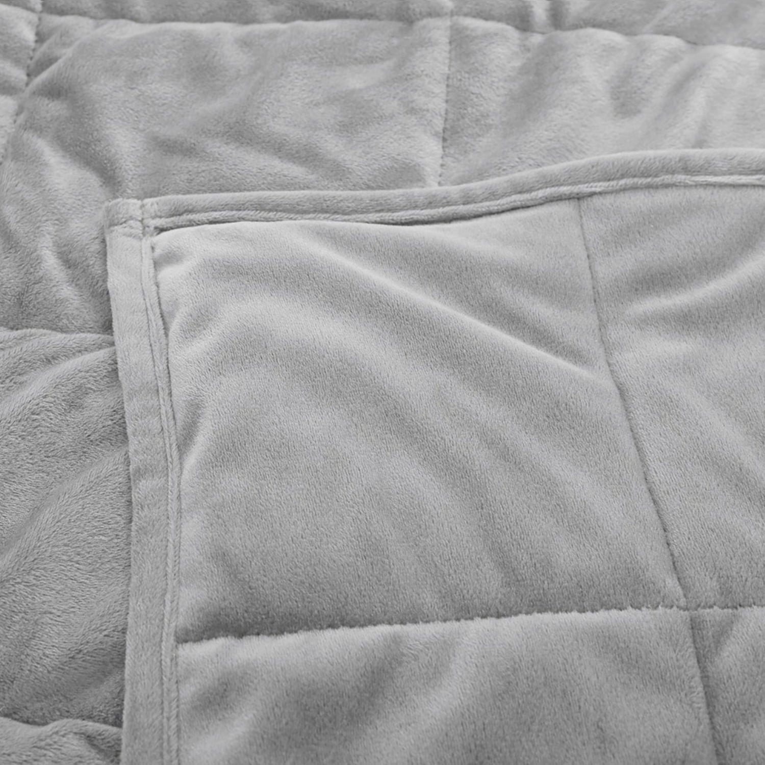 Sedona House 15lb Silky Velvet Weighted Blanket, Reversible & Machine Washable blanket, Grey Color 48X72 Twin Size