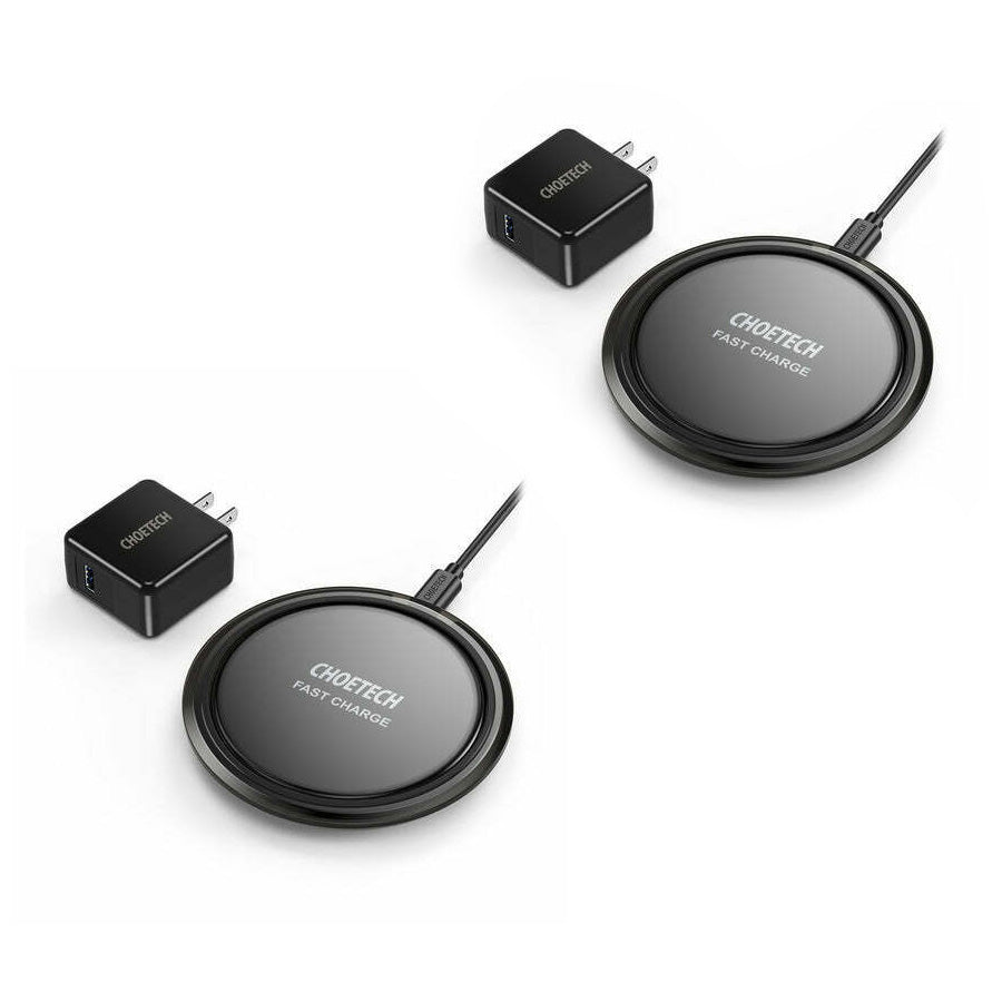 Choetech Qi Certified 7.5W Fast Wireless Charger, 2 Pack