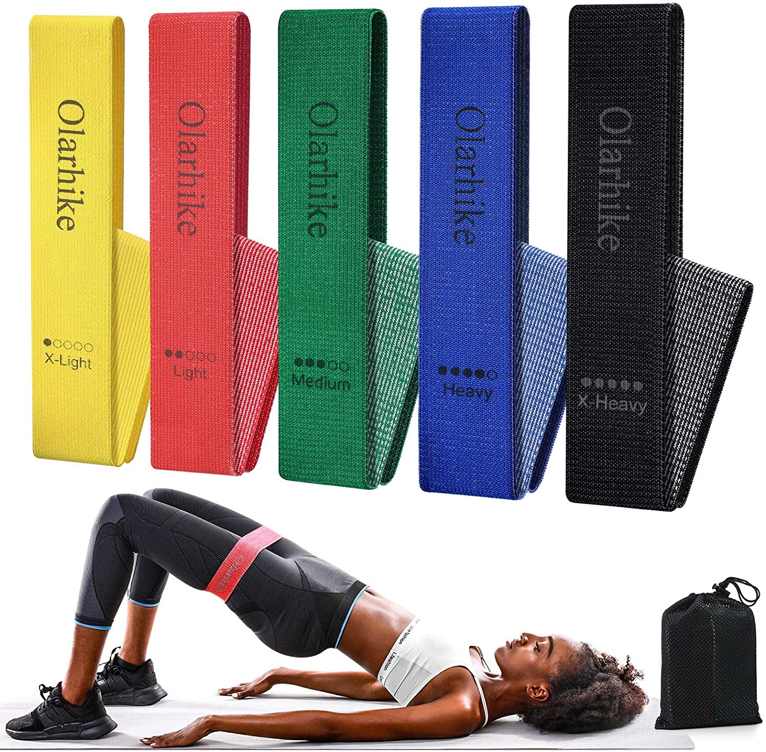 OlarHike Resistance Bands Set for Booty and Glutes, Pack of 5 Bands