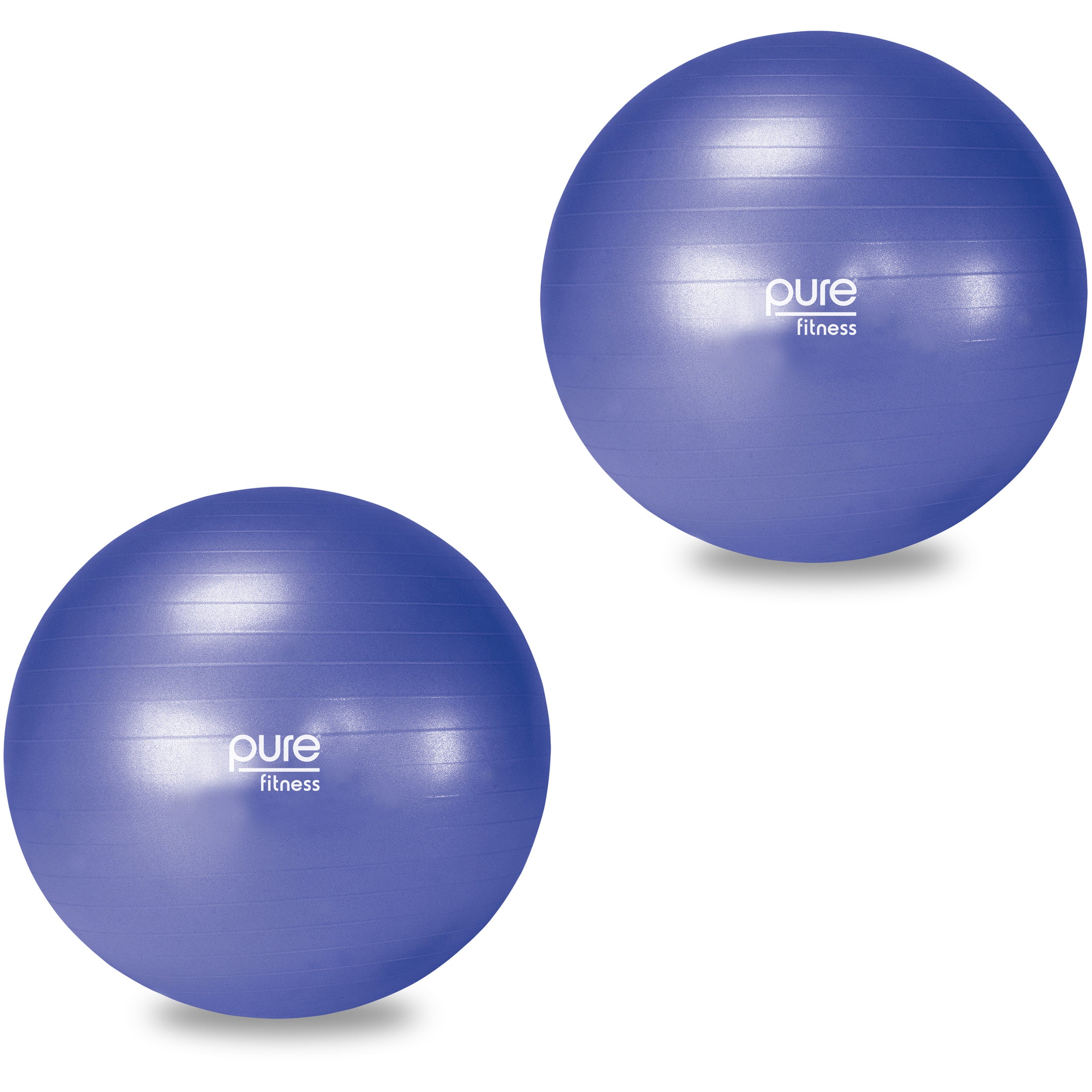 Pure Fitness 65cm Professional Anti-Burst Stability Ball, 350lb Weight Limit, 2 Pack