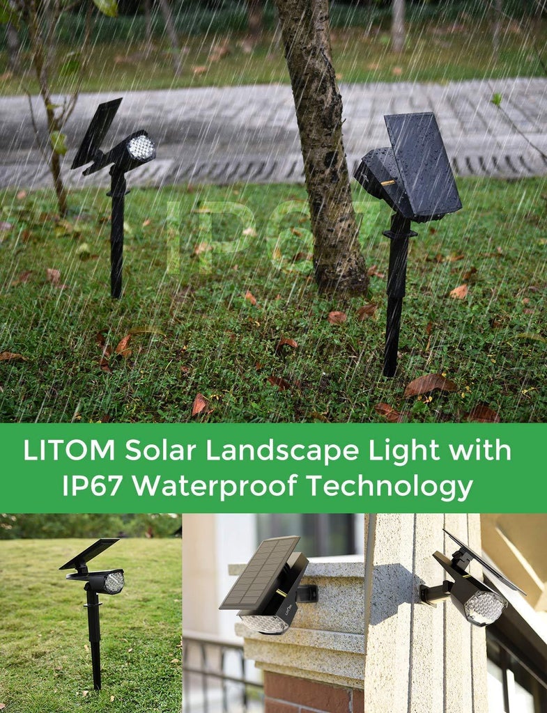 Litom 30 LED outdoor Solar Pro Landscape Light, 2 Pack