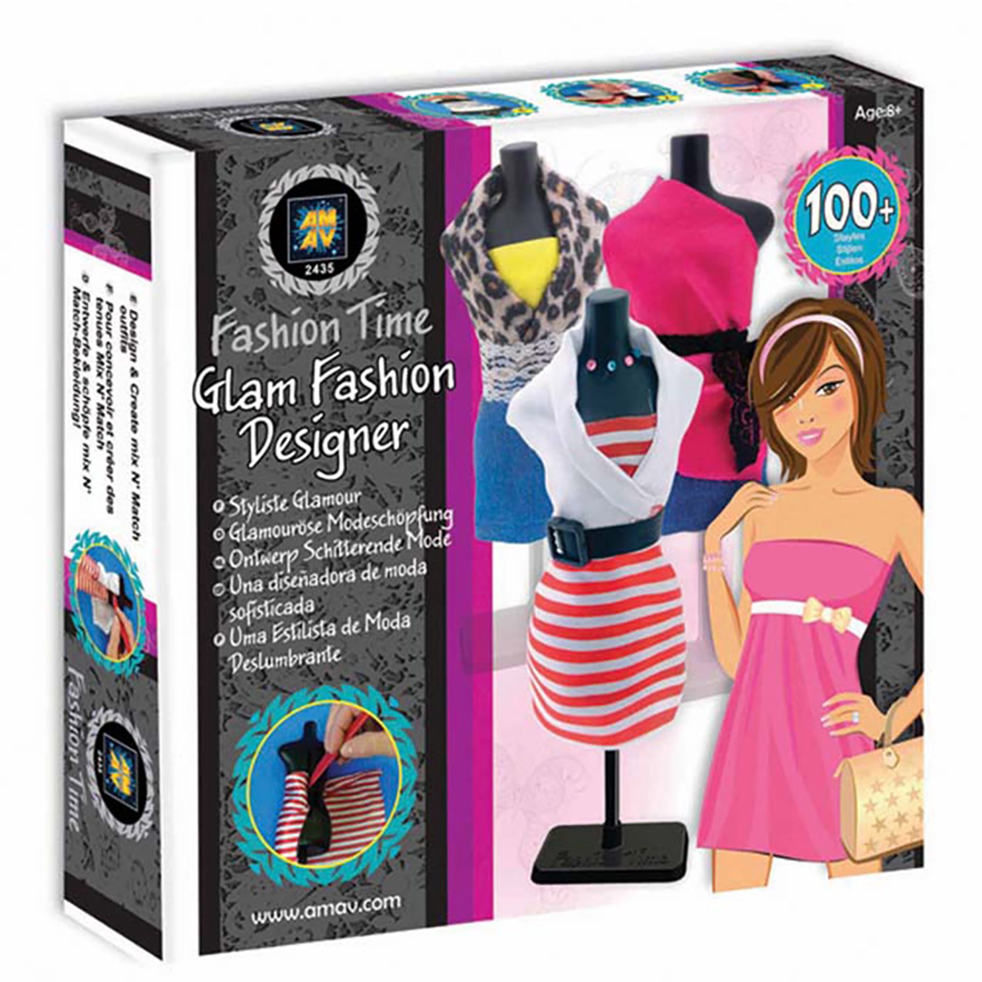 Amav  Fashion Time Glam Fashion Designer, A DIY Fashion Creation Activity Kit, Children 8 Years and Up