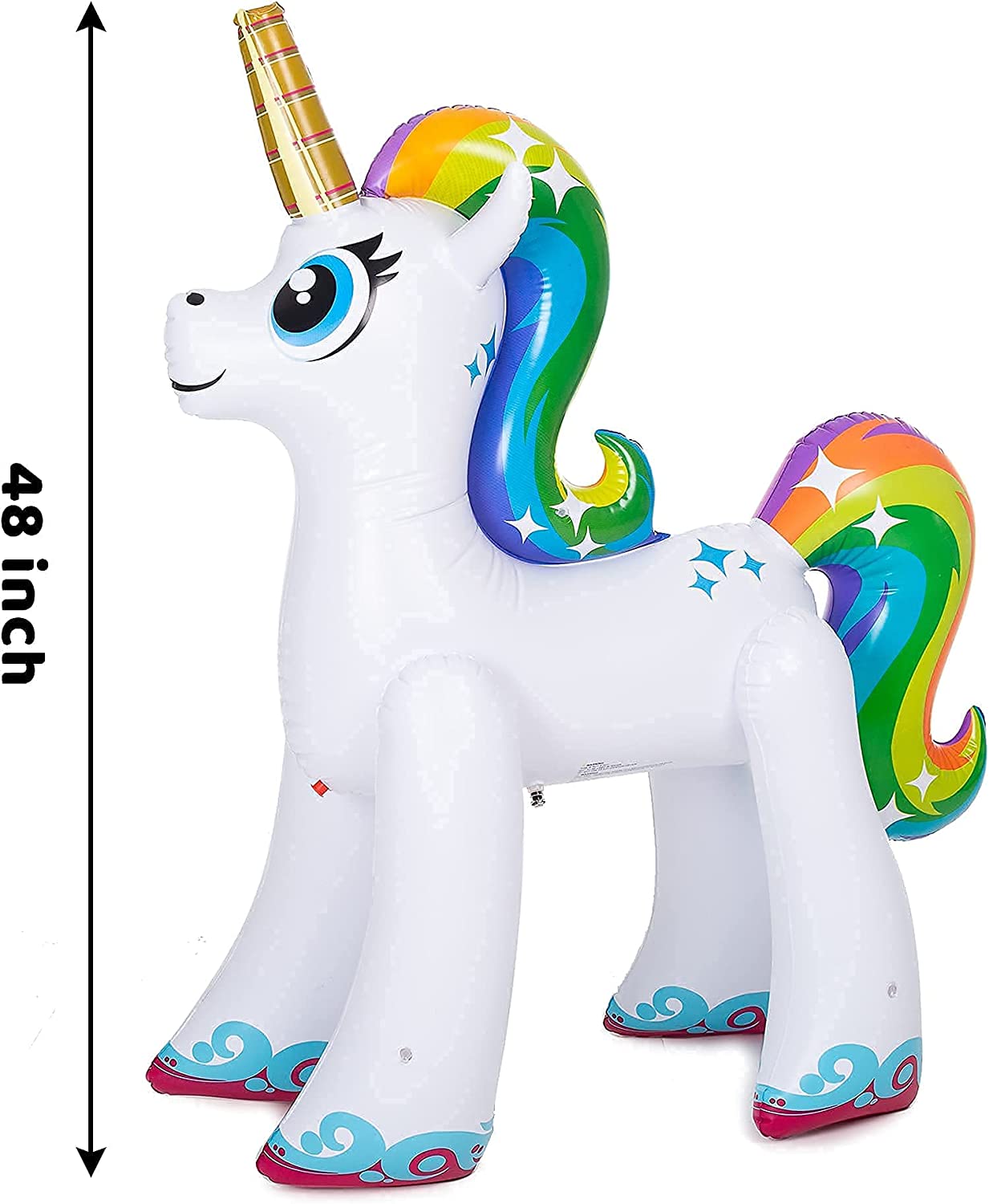 48'' Inflatable Unicorn Yard Sprinkler, Inflatable Water Toy, Summer Outdoor Fun, Lawn Sprinkler Toy for Kids